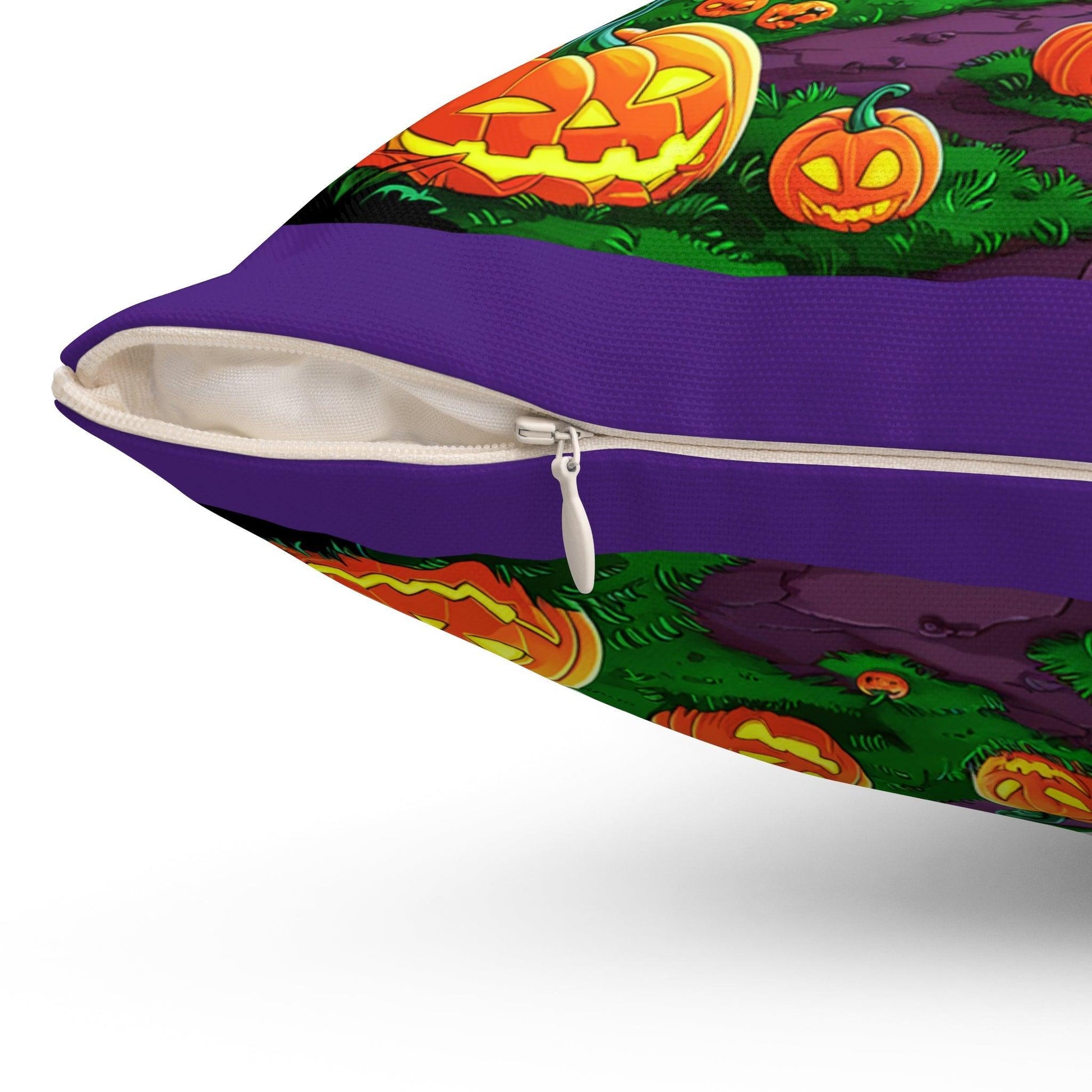 Halloween Town Purple Spun Polyester Pillow - Cosmic Creations by Karen