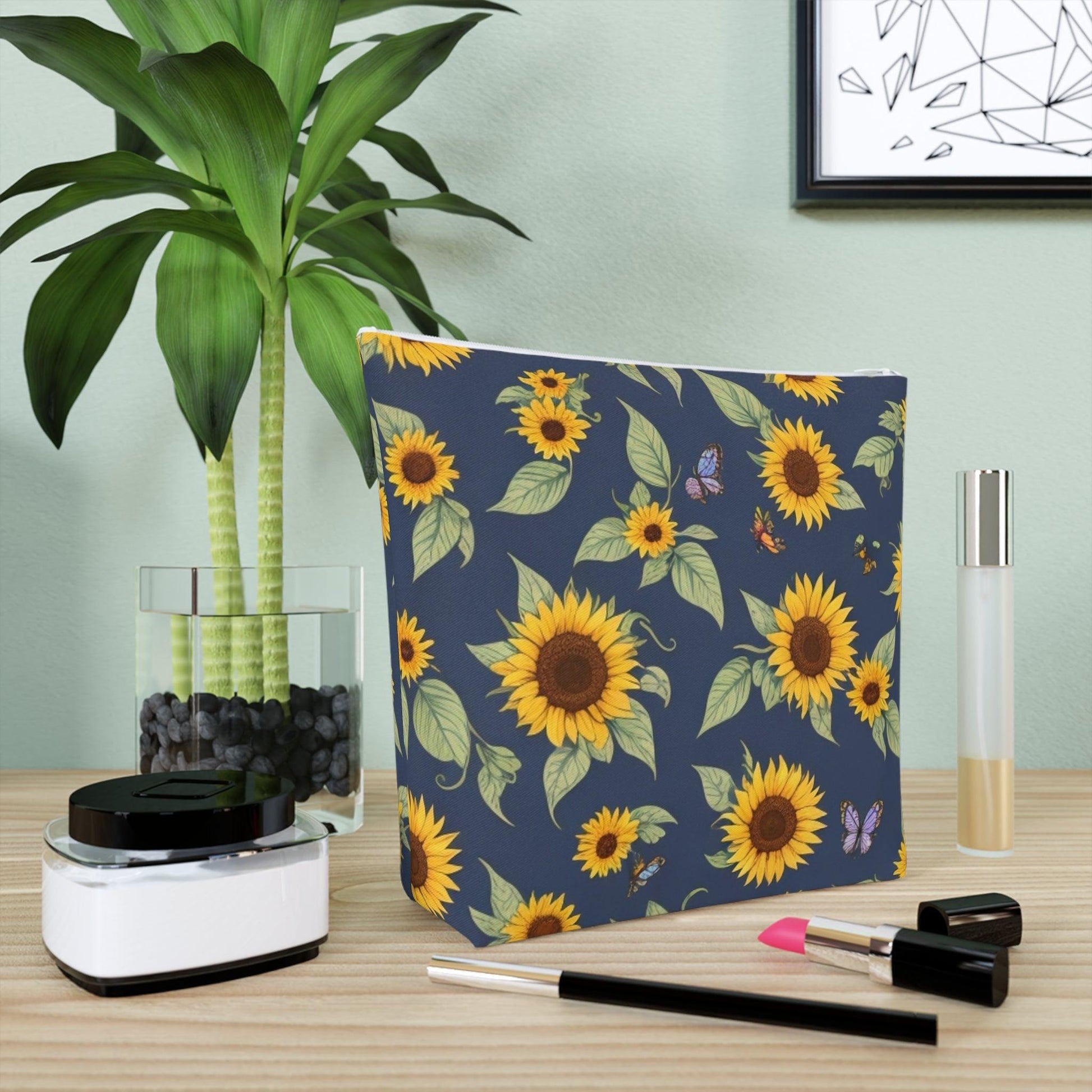 Colorful Floral Cotton Cosmetic Bag Vibrant and Stylish Makeup Bag, Perfect for Personal Use & Gifts - Cosmic Creations by Karen