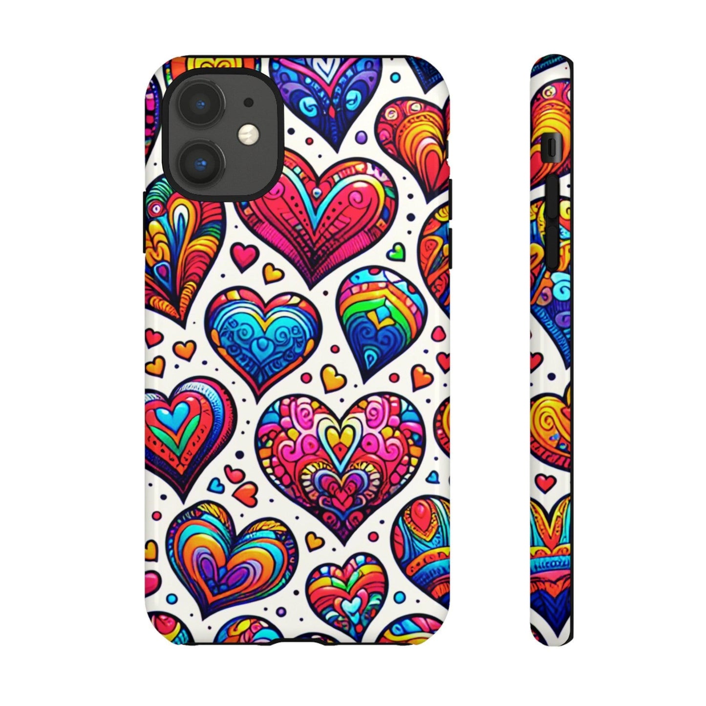 Tough Phone Case :" Eclectic Elegance Phone Case Collection" ( Hearts patterns)