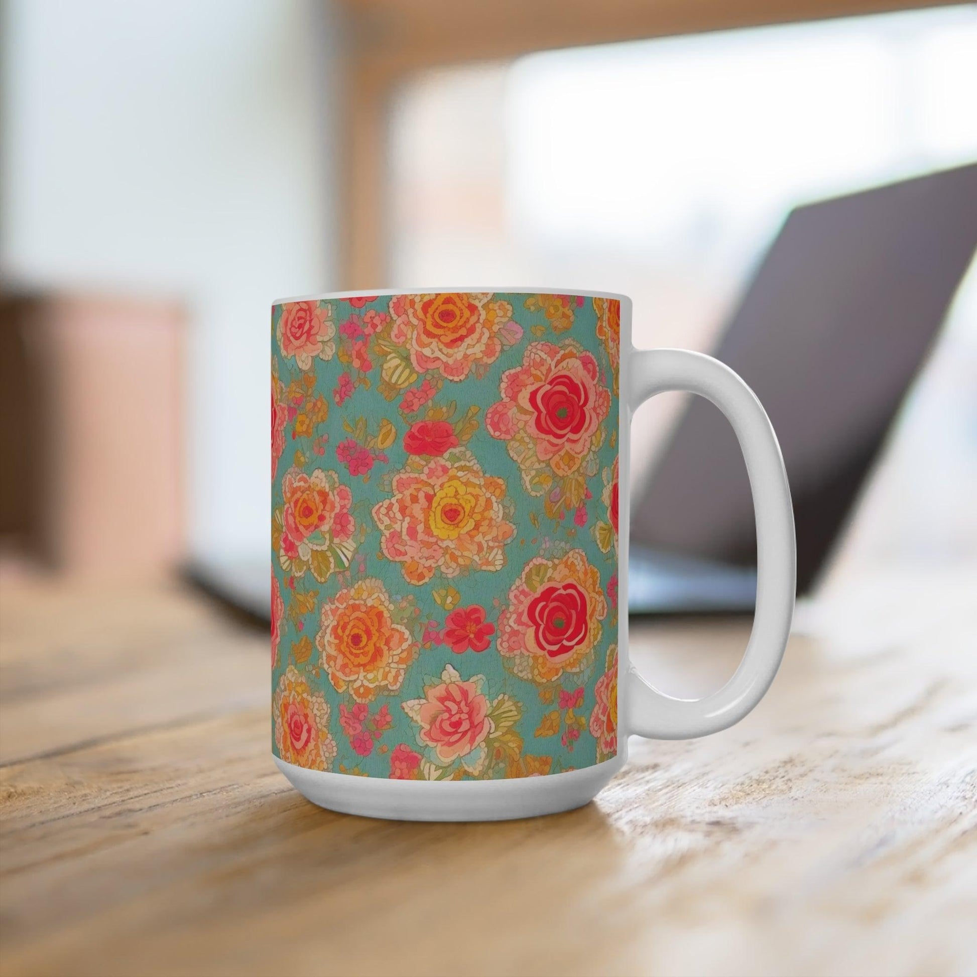 Mug with stunning floral motifs, the perfect gift for any occasion or celebration for friends, family, and colleagues. - Cosmic Creations by Karen