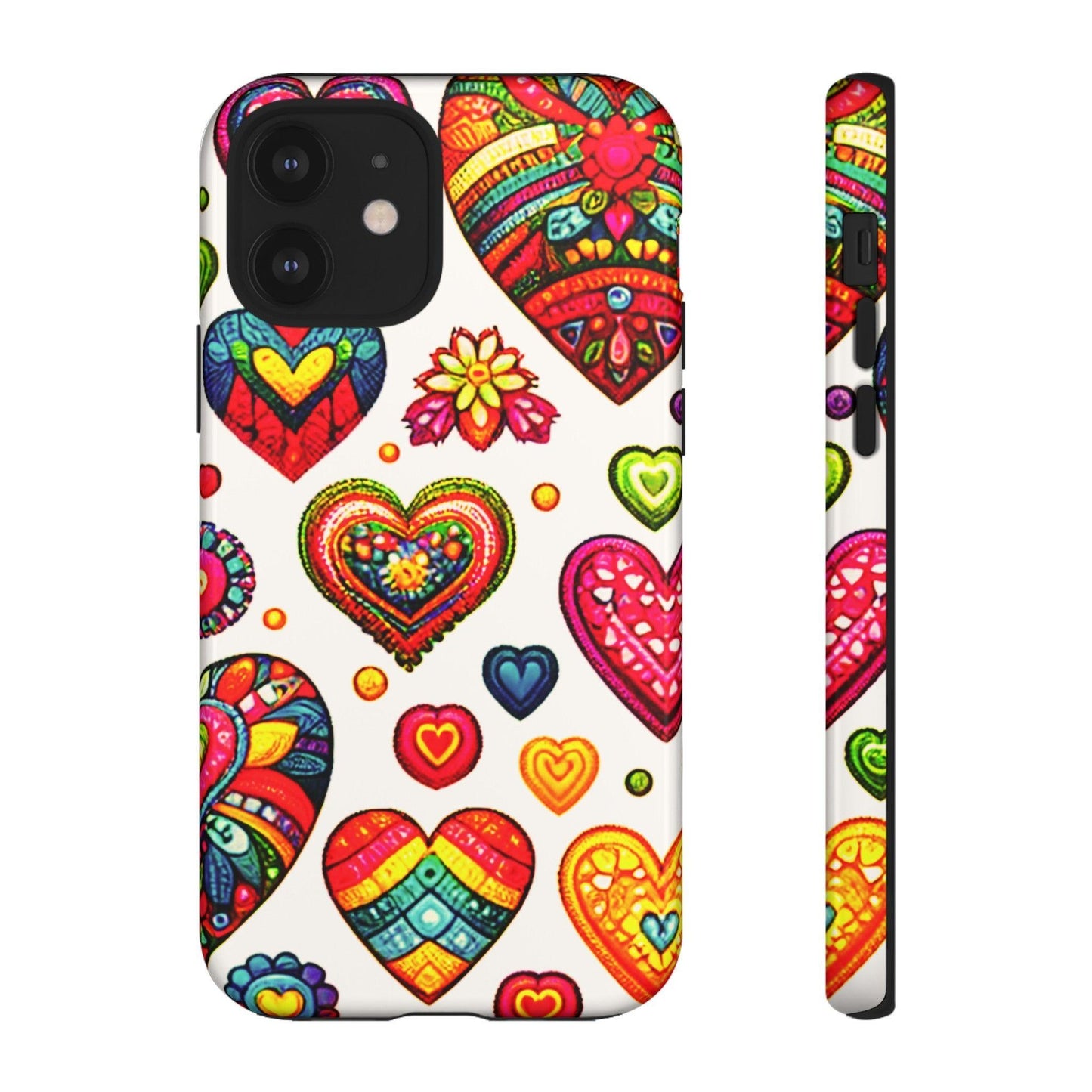 Tough Phone Case :" Eclectic Elegance Phone Case Collection" ( Hearts patterns)