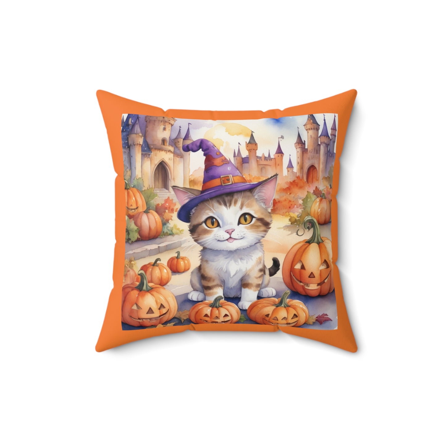 Halloween cute cat Square Pillow