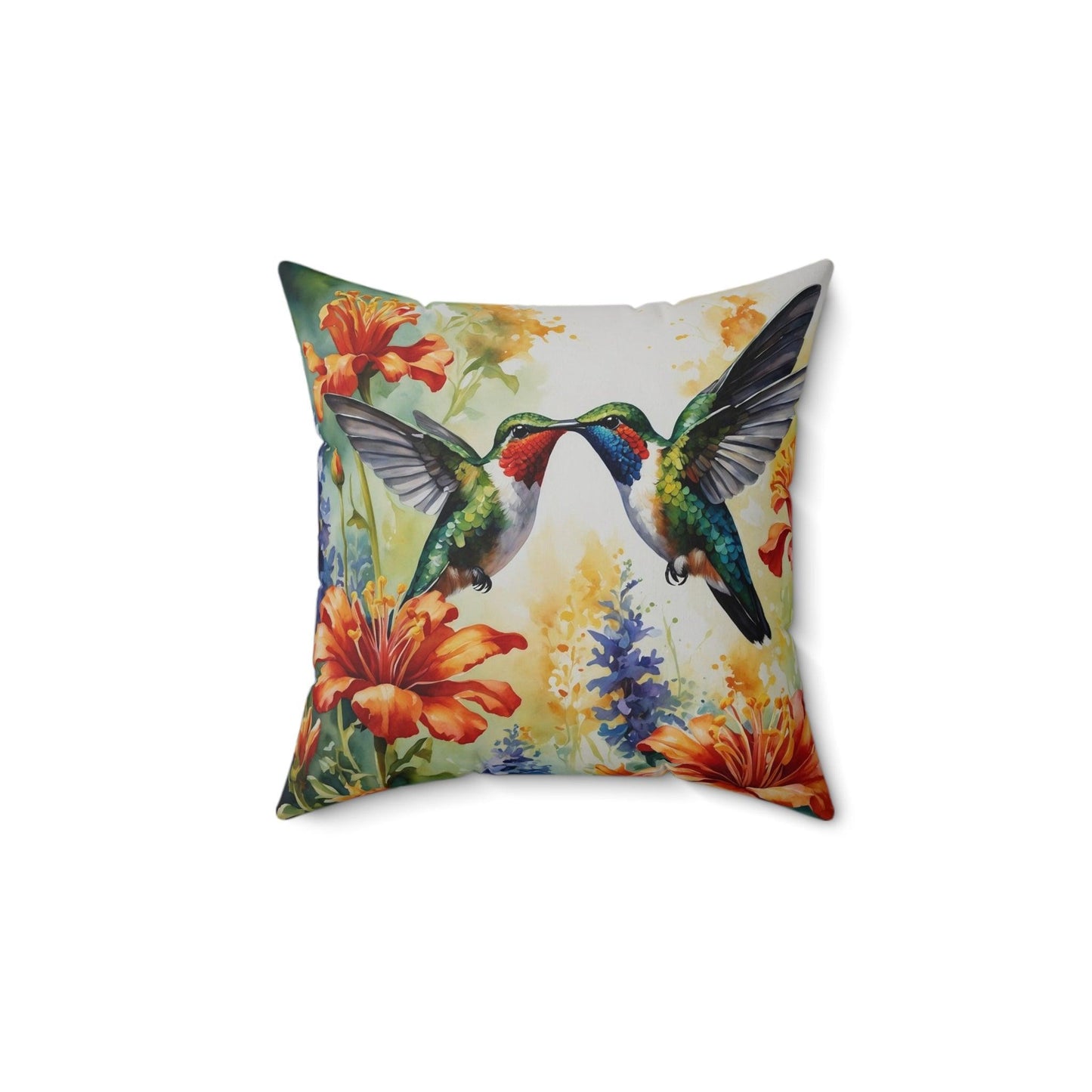 Hummingbird Harmony - Floral and Hummingbird Cushion