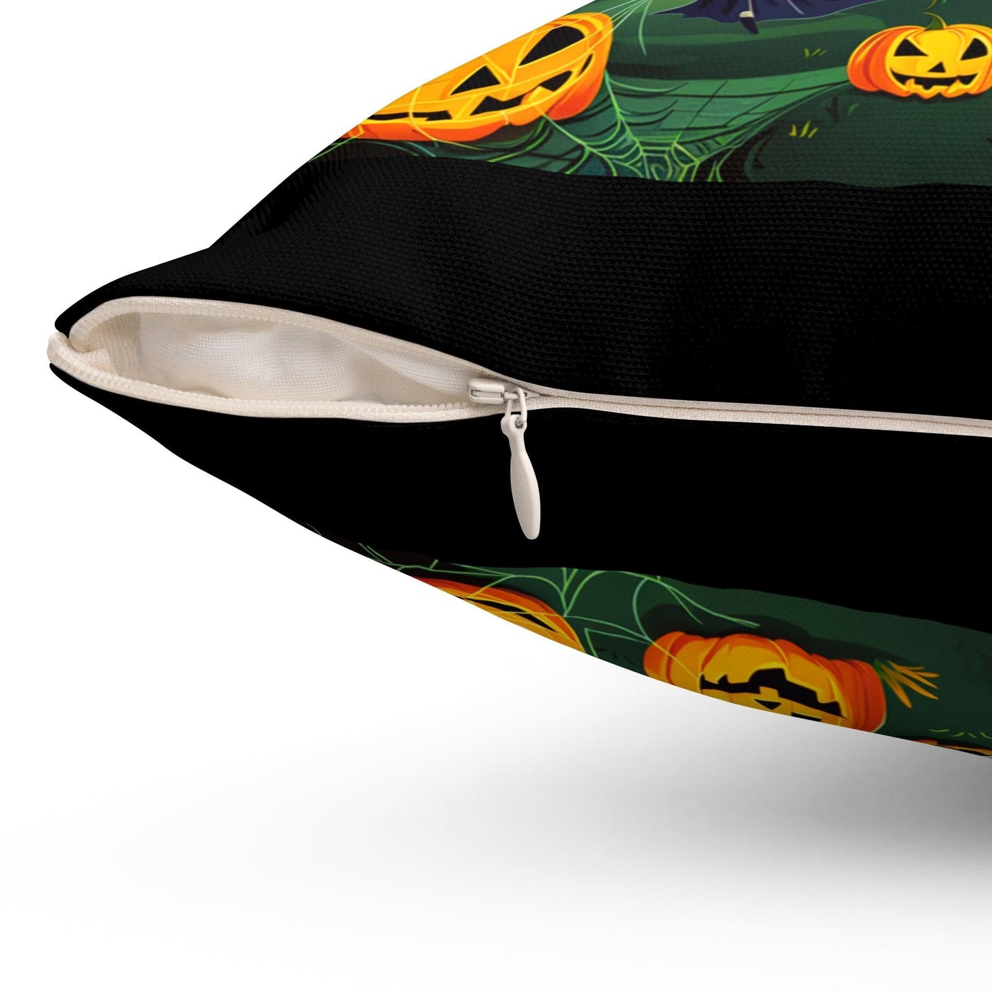 Halloween Town Black Spun Polyester Pillow - Cosmic Creations by Karen