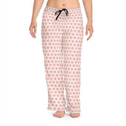 Women's Pajama Pants with Astrology Symbols Design