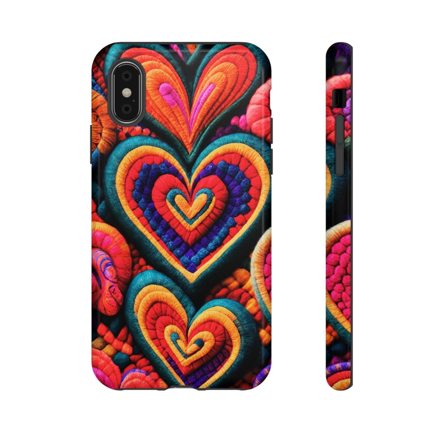 Tough Phone Case :" Eclectic Elegance Phone Case Collection" ( Hearts patterns)