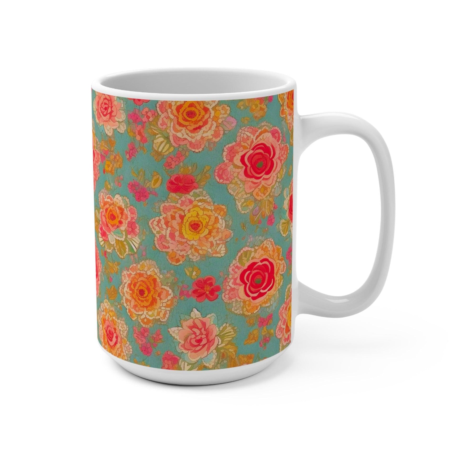 Mug with stunning floral motifs, the perfect gift for any occasion or celebration for friends, family, and colleagues. - Cosmic Creations by Karen