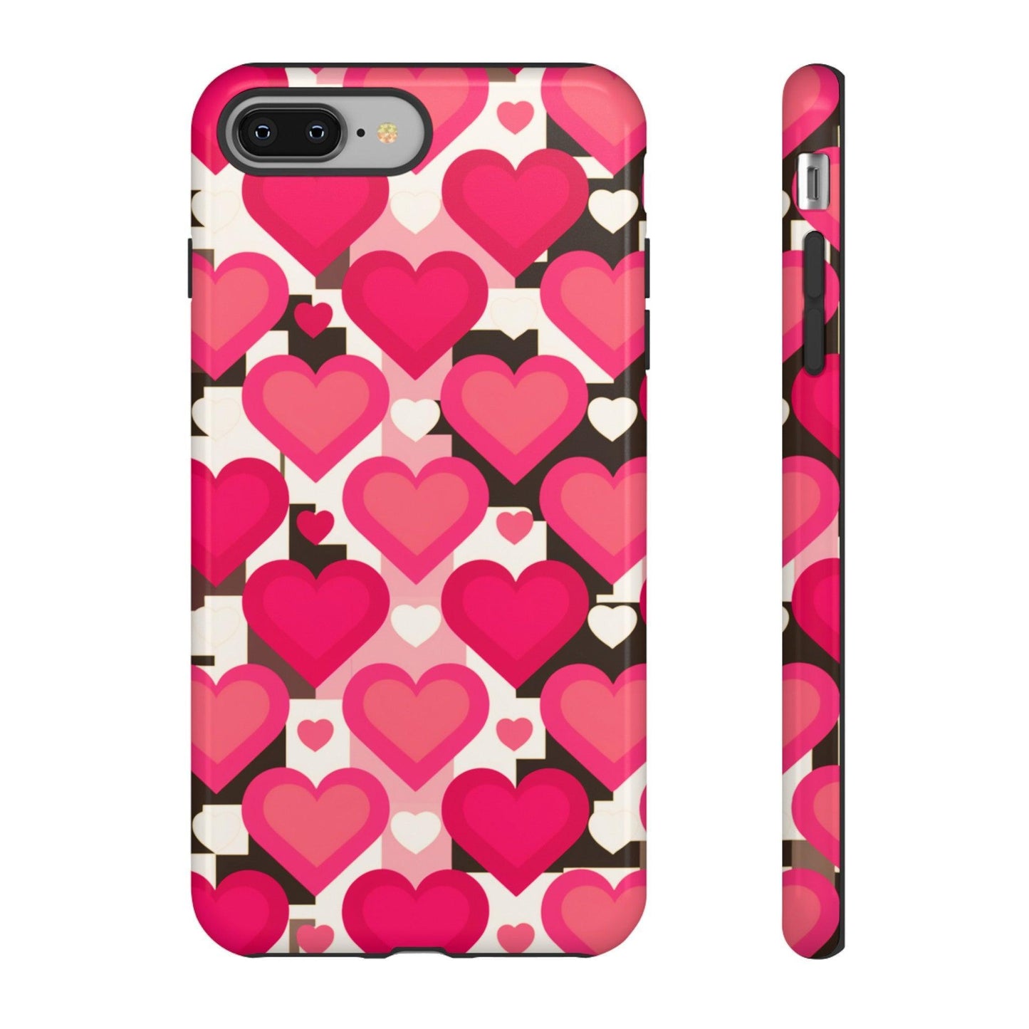 Tough Phone Case :" Eclectic Elegance Phone Case Collection" ( Hearts patterns)