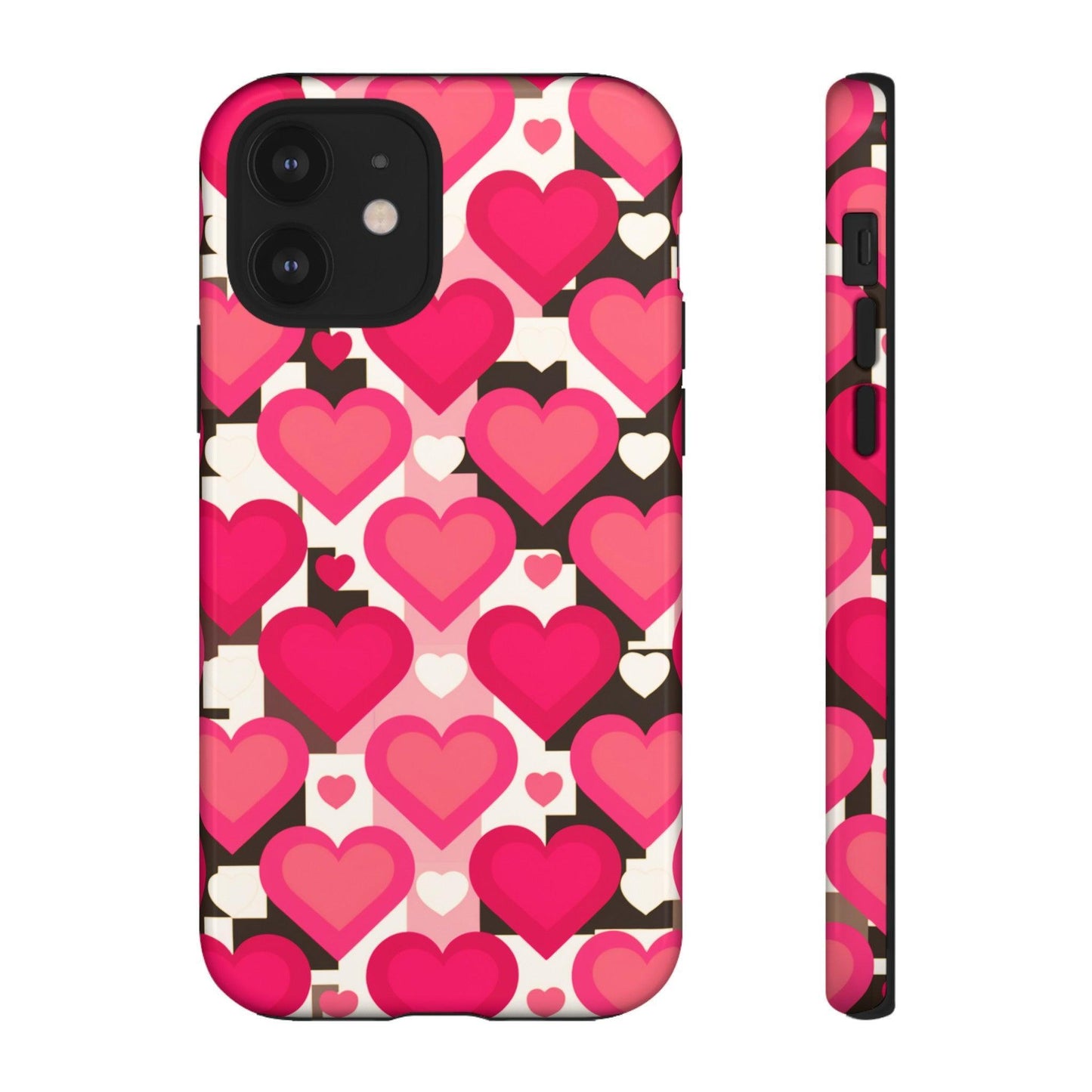 Tough Phone Case :" Eclectic Elegance Phone Case Collection" ( Hearts patterns)