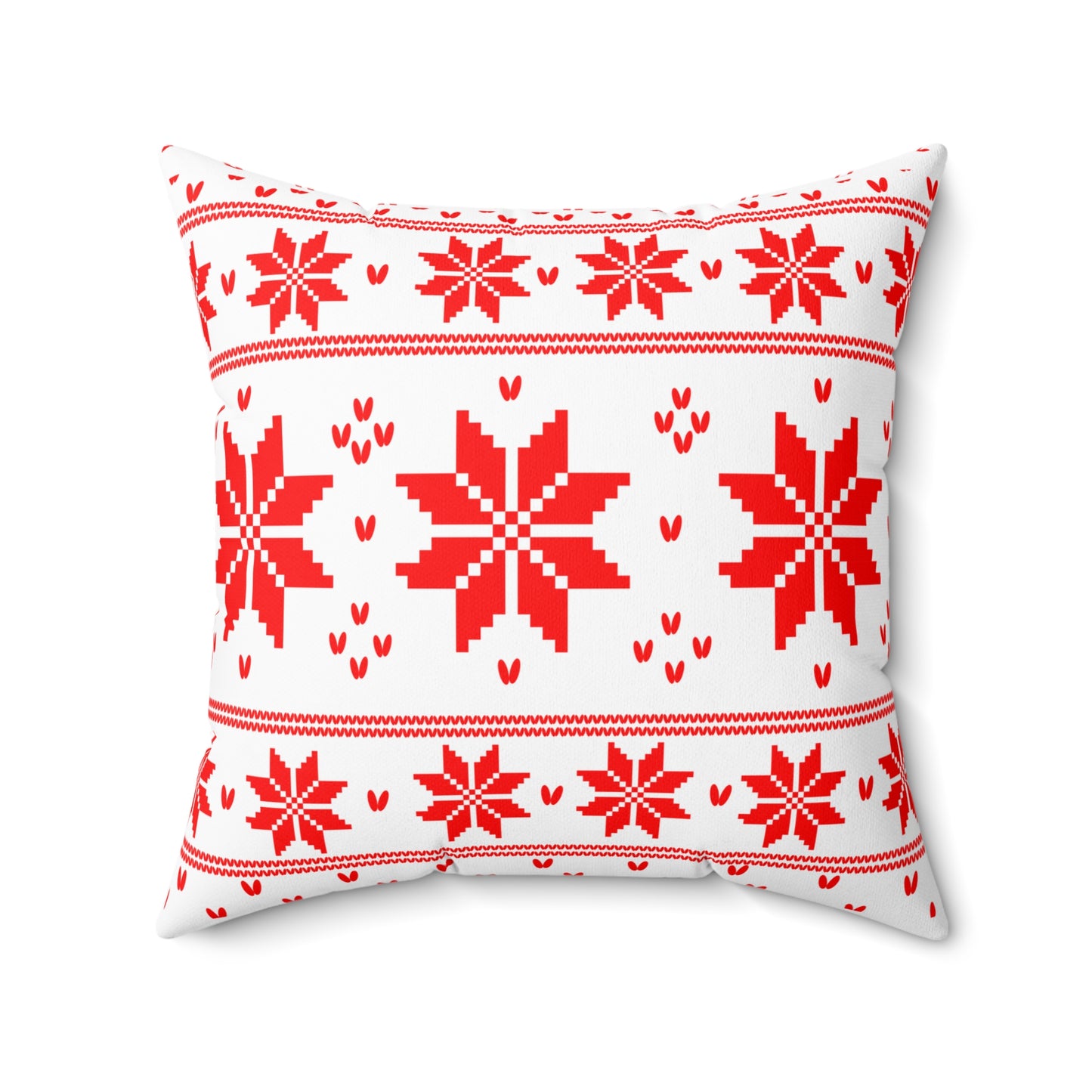 Christmas Knitted Red Style  Design Square Pillow