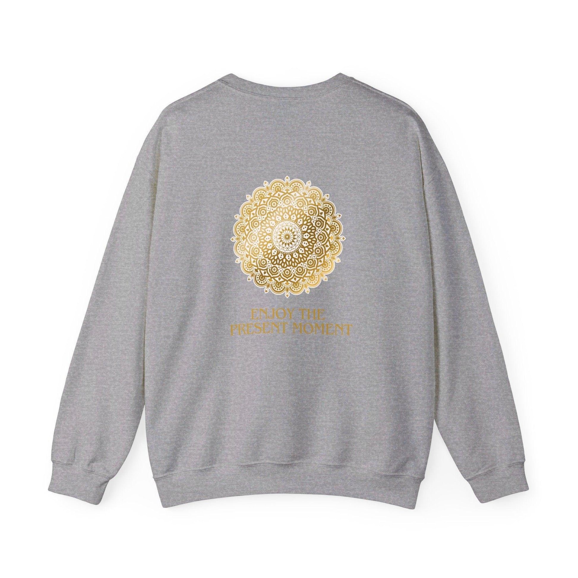 Enoy the present moment and Be Gfrateful Unisex Heavy Blend™ Crewneck Sweatshirt - Cosmic Creations by Karen