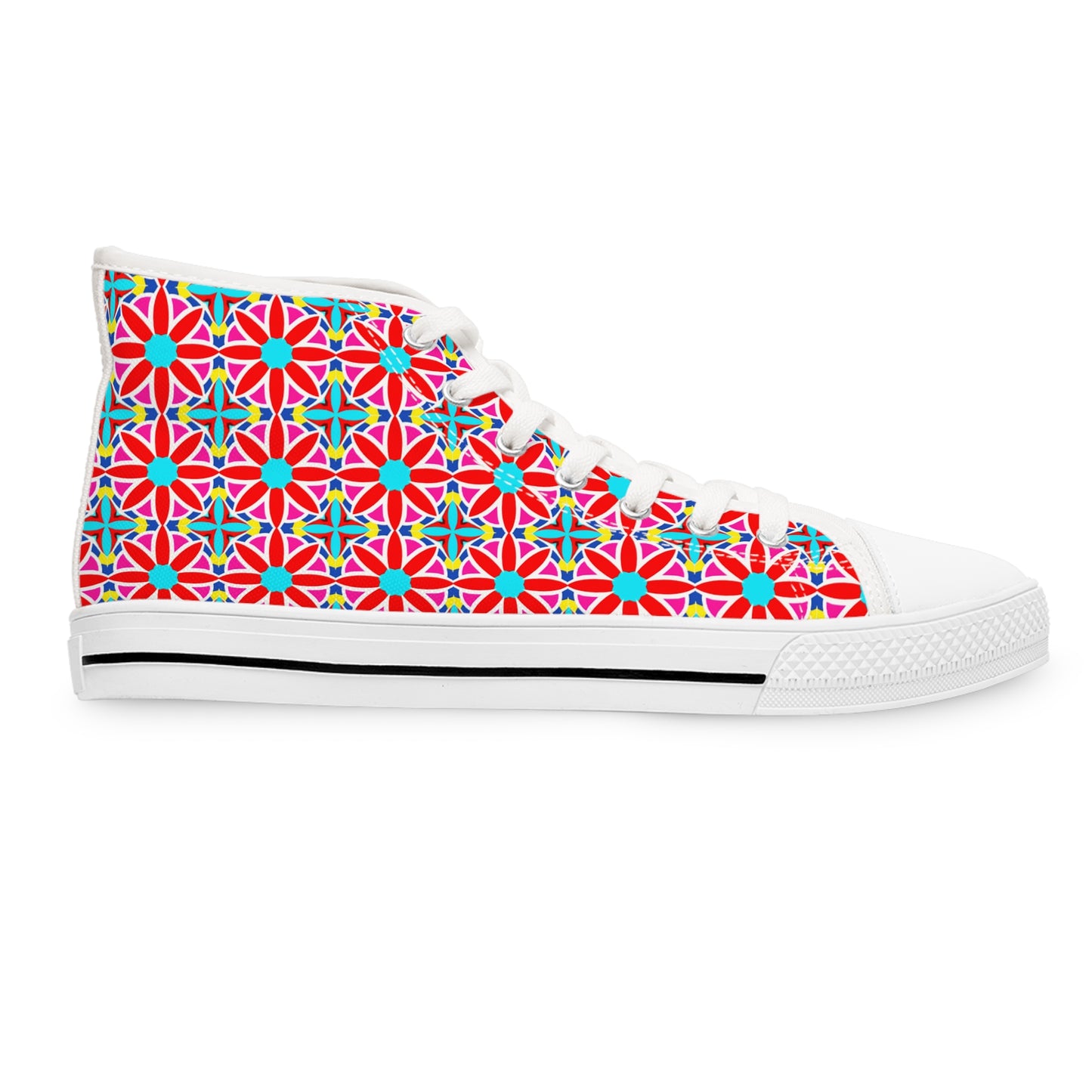 Awesome Flower Design High Top Sneakers