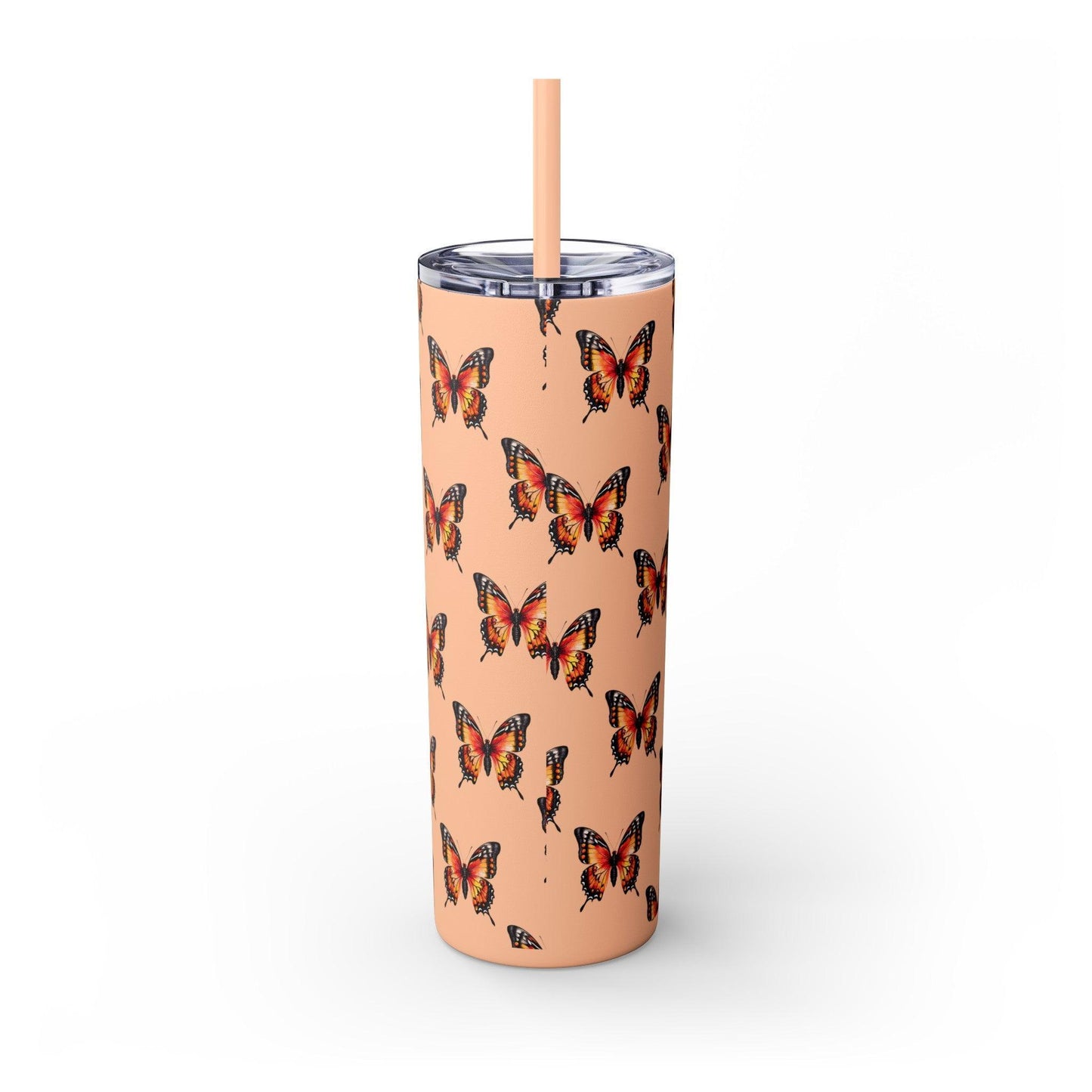 Monarch Butterfly Skinny Tumbler (with Straw, 20oz) - Cosmic Creations by Karen