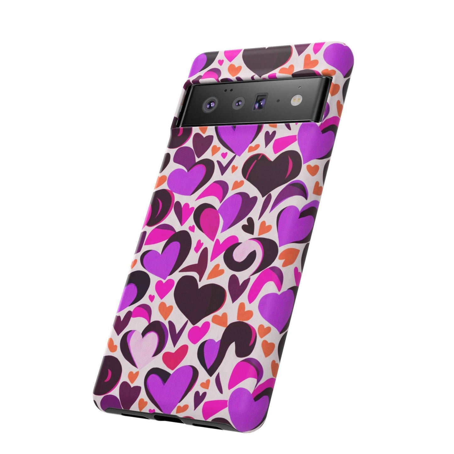 Tough Phone Case :" Eclectic Elegance Phone Case Collection" ( Hearts patterns)