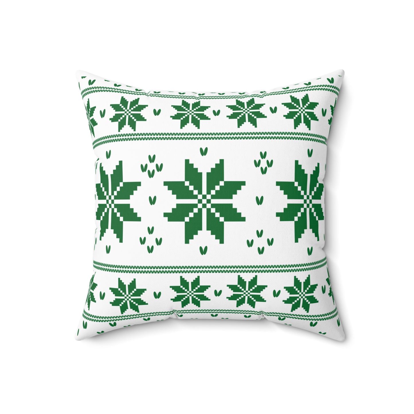 Christmas Knitted Green Style  Design Square Pillow