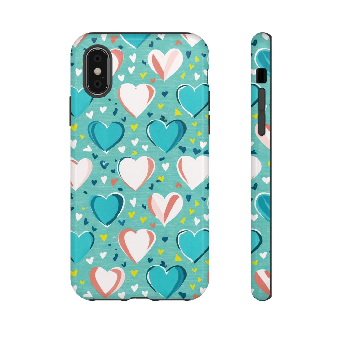 Tough Phone Case :" Eclectic Elegance Phone Case Collection" ( Hearts patterns)