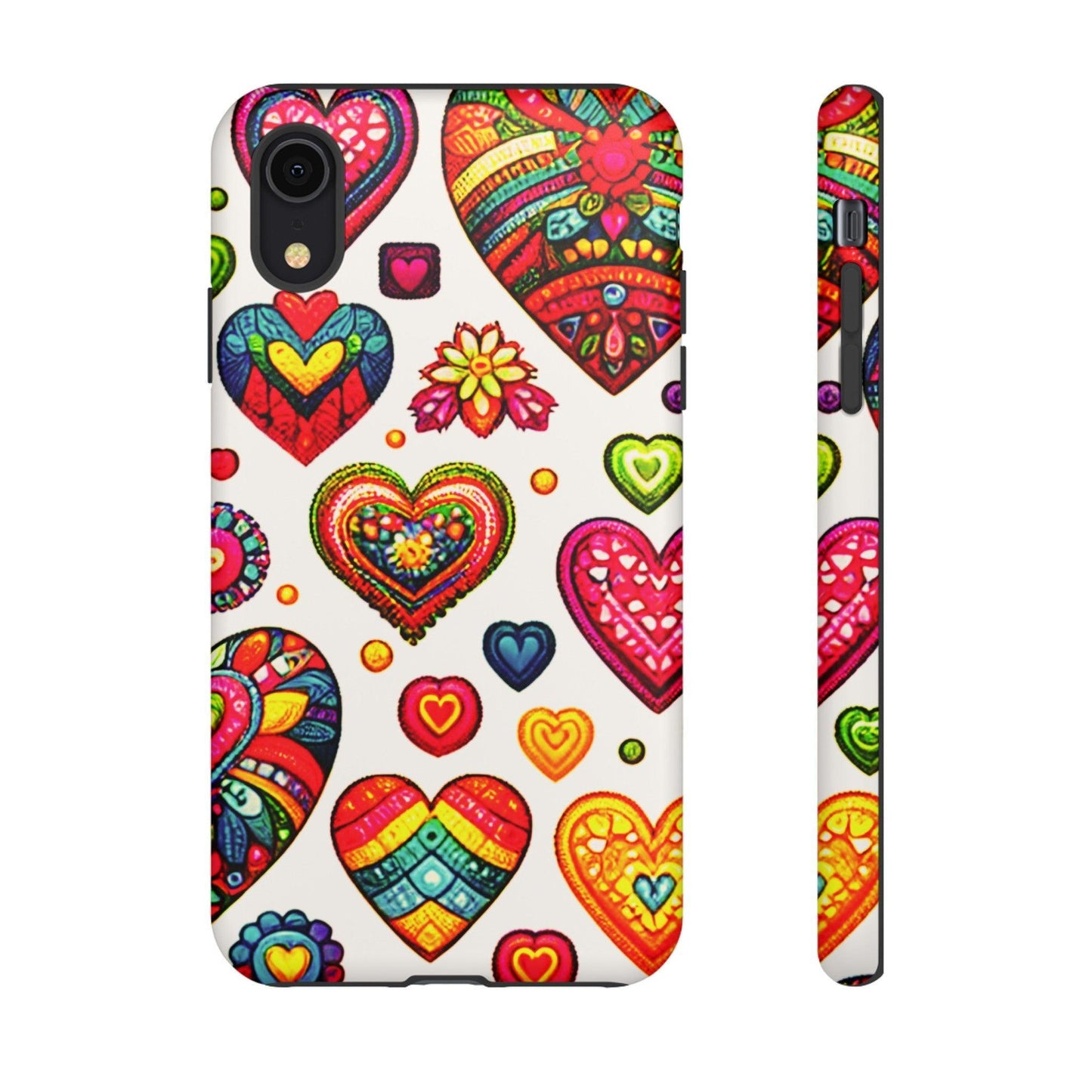 Tough Phone Case :" Eclectic Elegance Phone Case Collection" ( Hearts patterns)