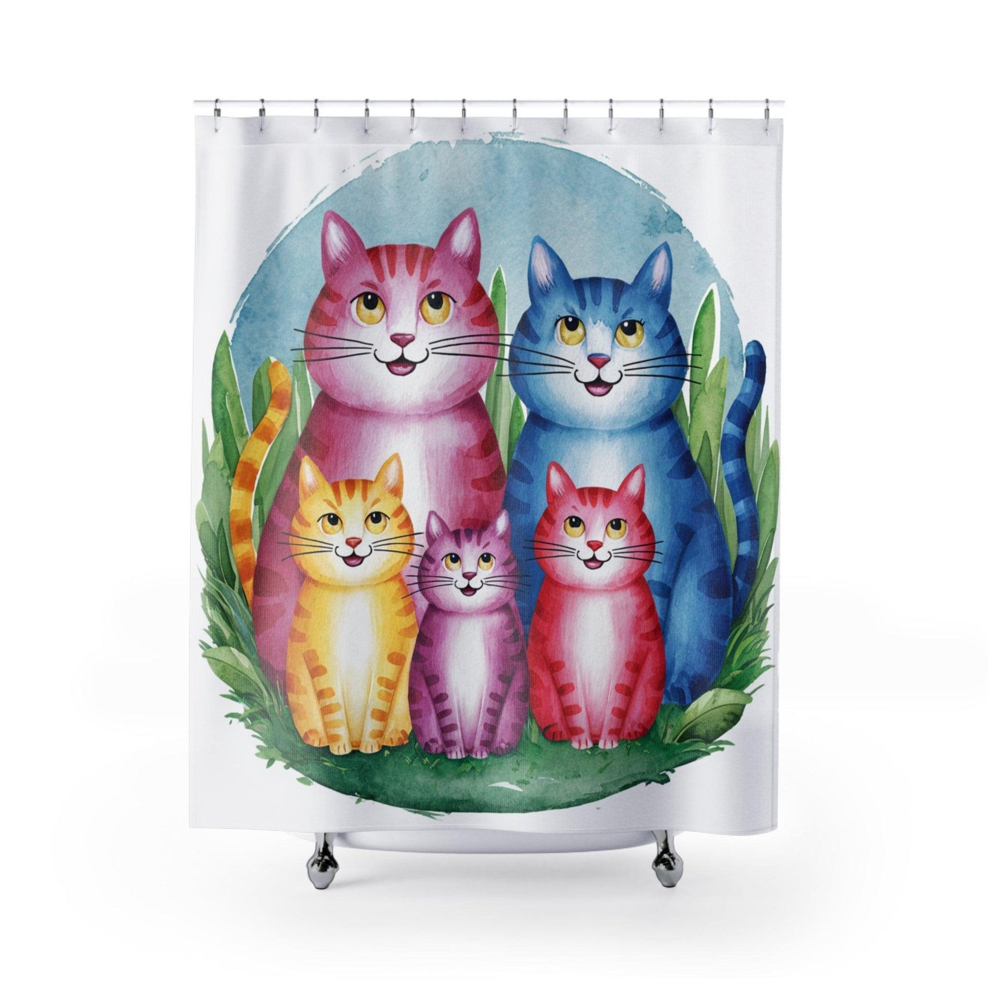 Elegant Shower Curtains Collection ( Cats ) - Cosmic Creations by Karen