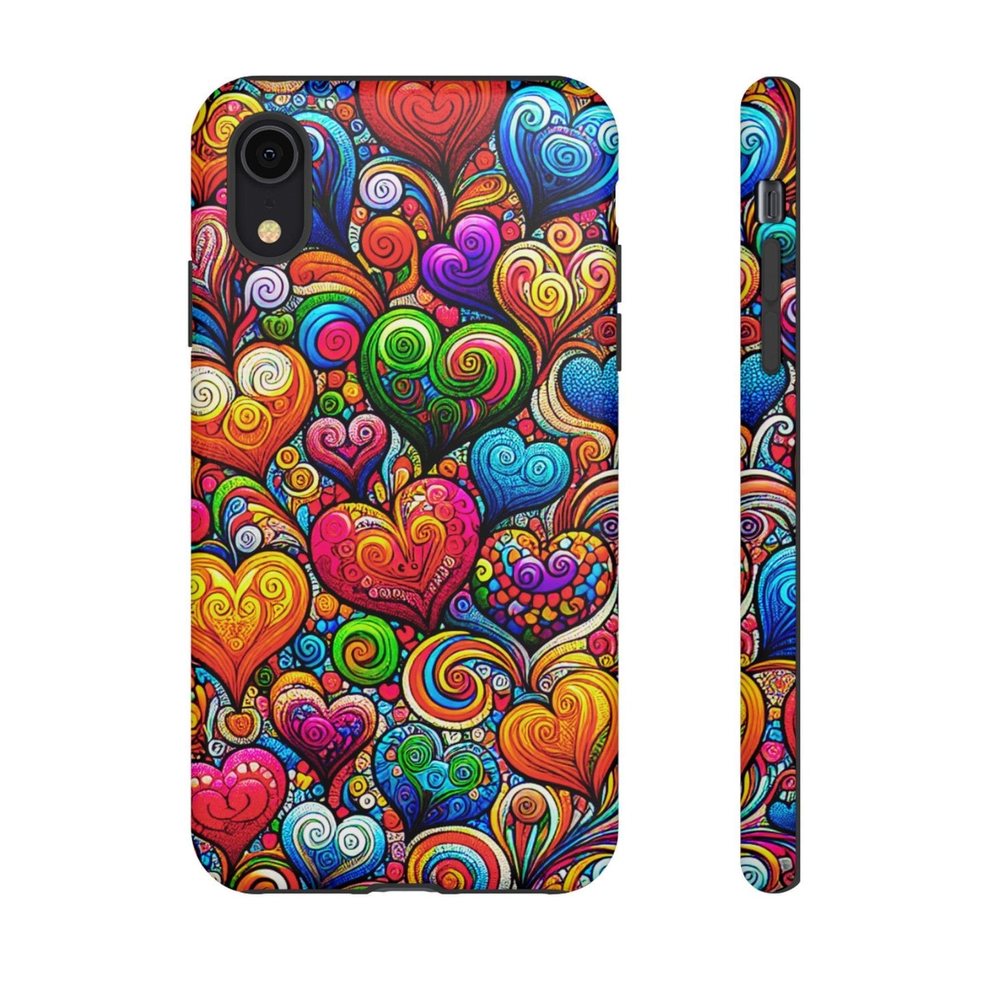 Tough Phone Case :" Eclectic Elegance Phone Case Collection" ( Hearts patterns)