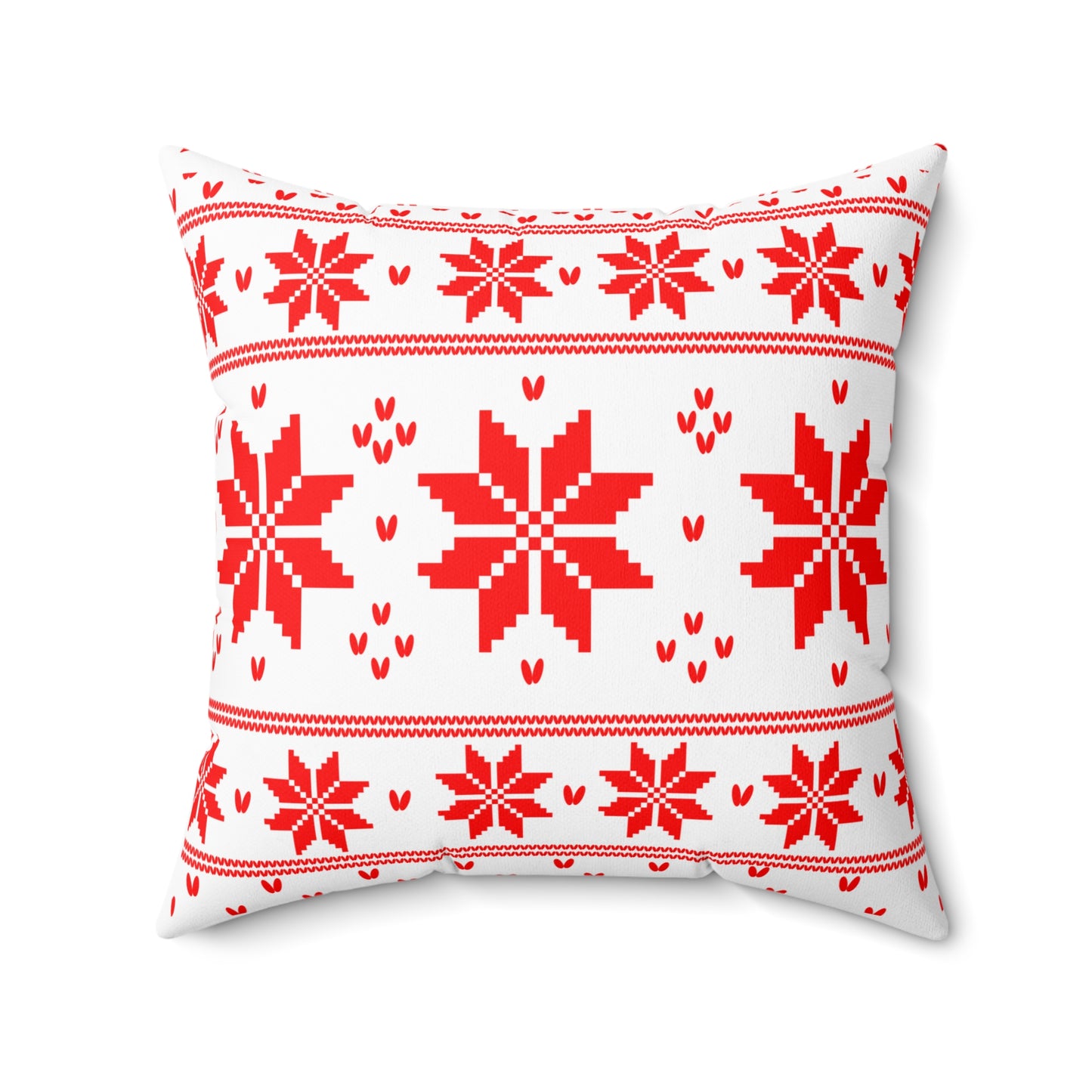 Christmas Knitted Red Style  Design Square Pillow