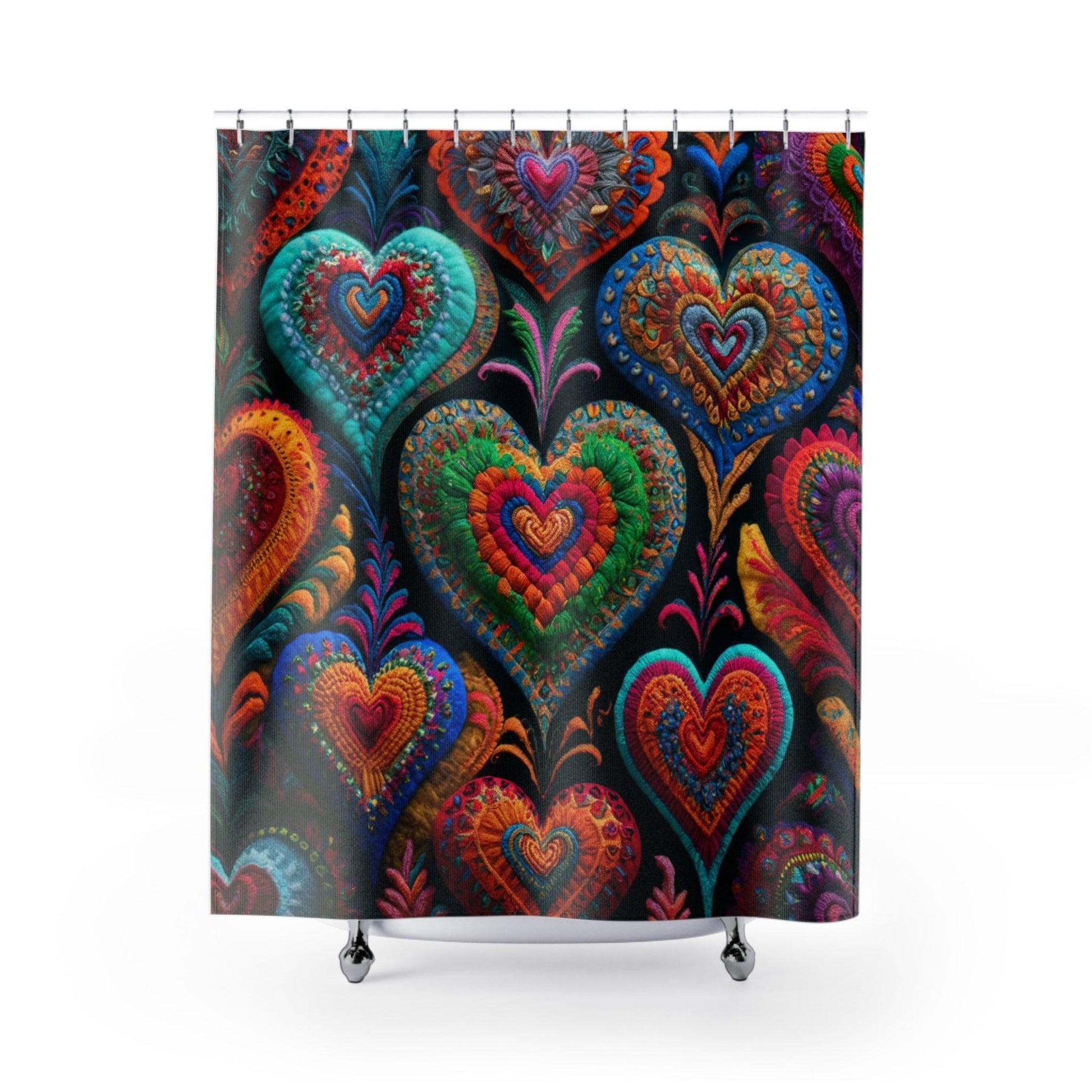 Elegant Shower Curtains Collection ( Hearts) - Cosmic Creations by Karen