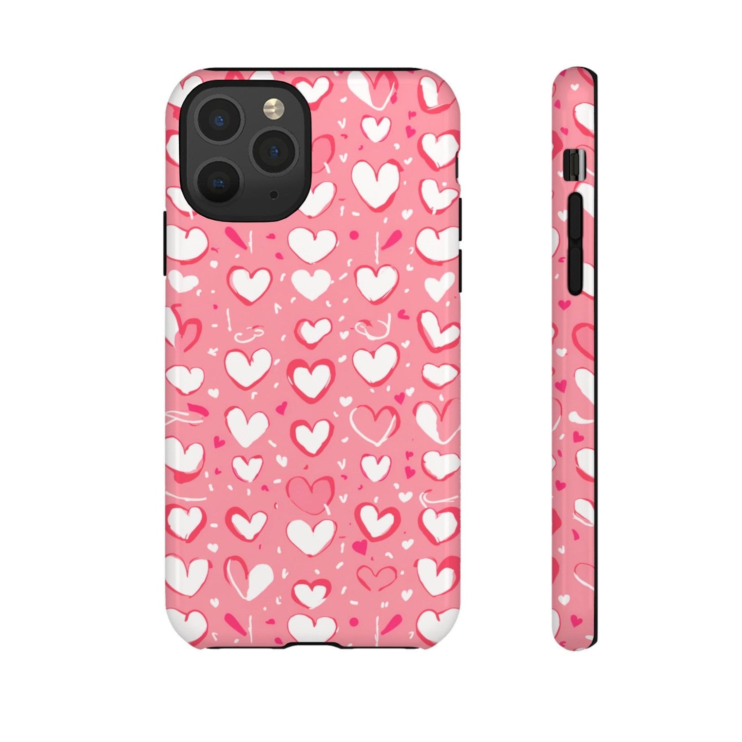 Tough Phone Case :" Eclectic Elegance Phone Case Collection" ( Hearts patterns)