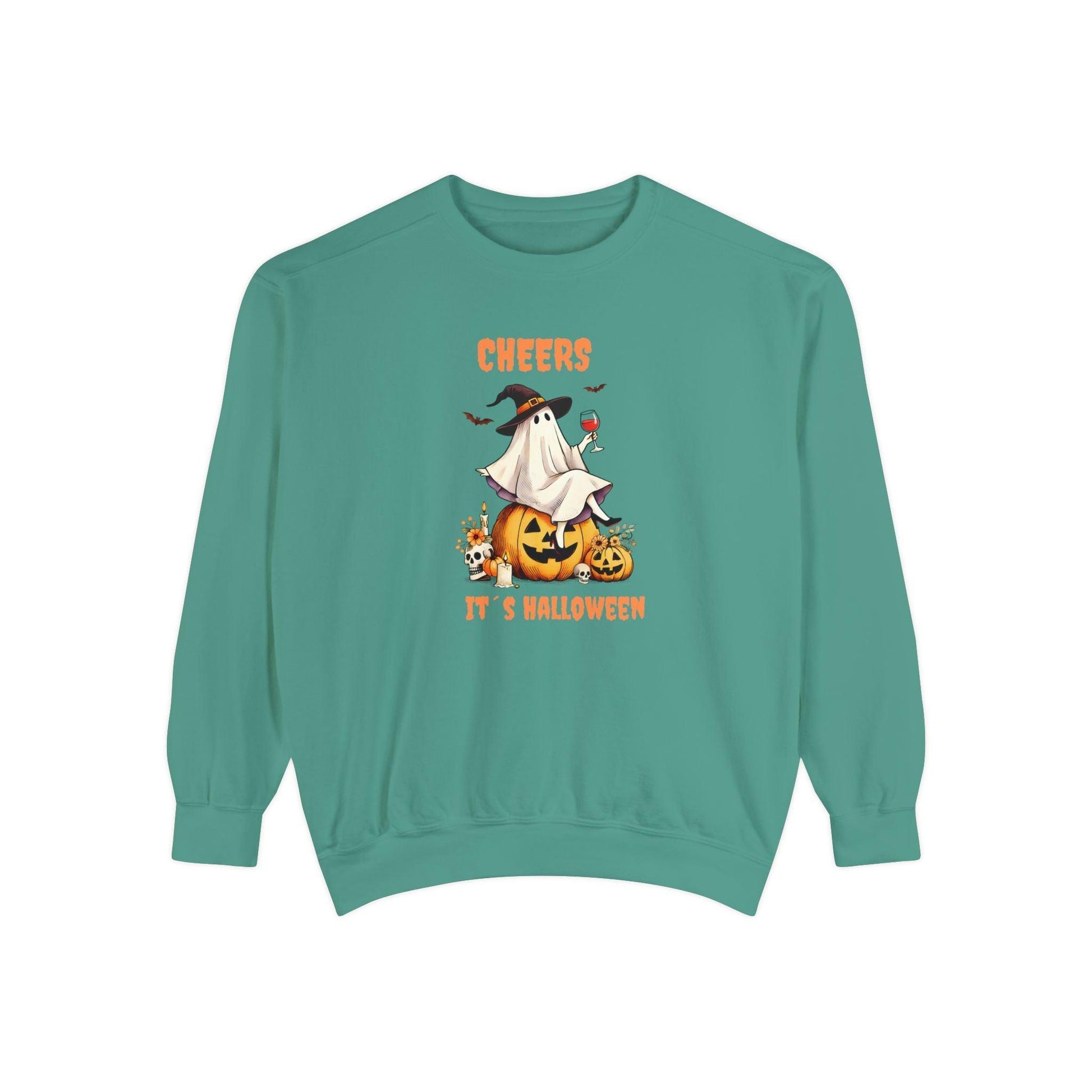 Cheers It’s Halloween Ghost Sweatshirt - Cosmic Creations by Karen