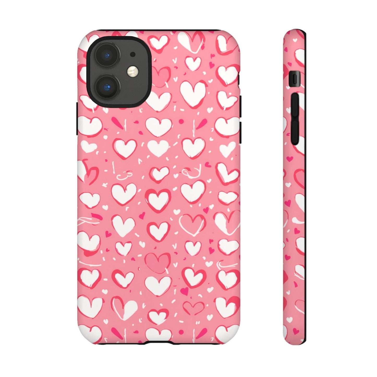 Tough Phone Case :" Eclectic Elegance Phone Case Collection" ( Hearts patterns)