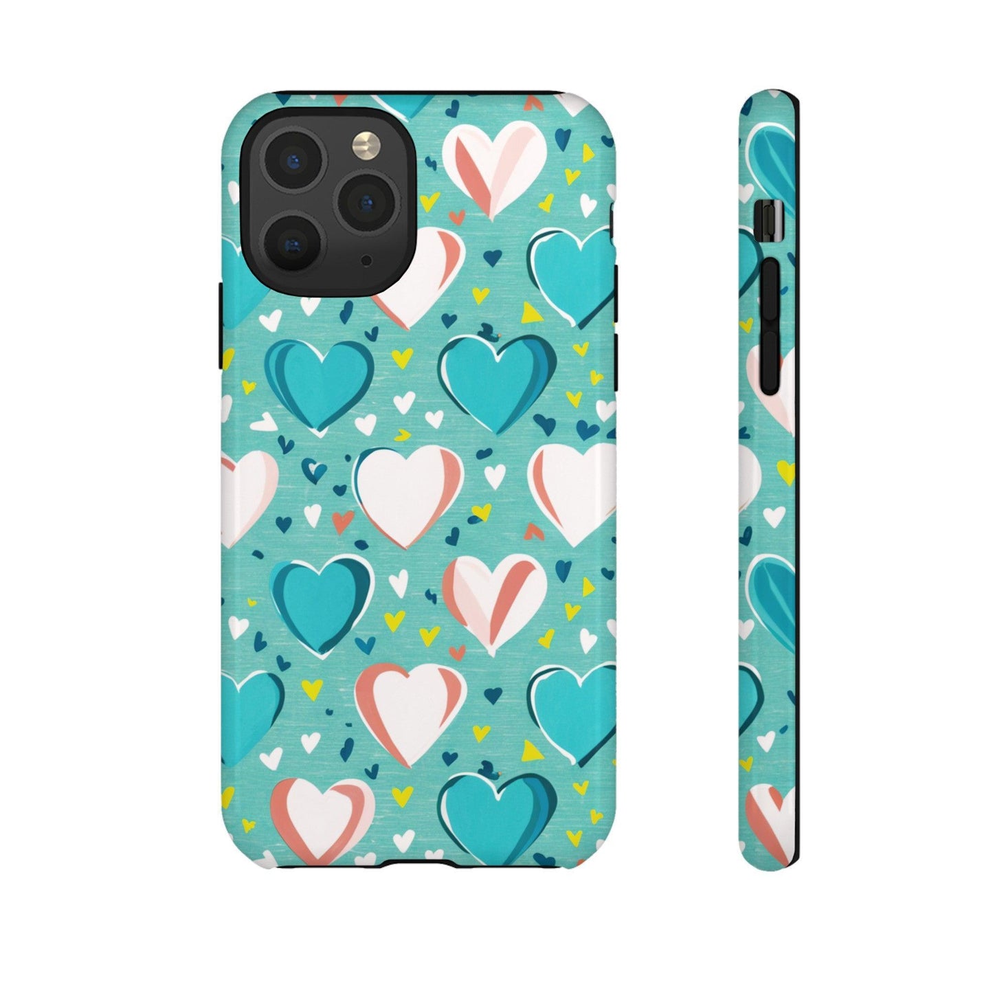 Tough Phone Case :" Eclectic Elegance Phone Case Collection" ( Hearts patterns)