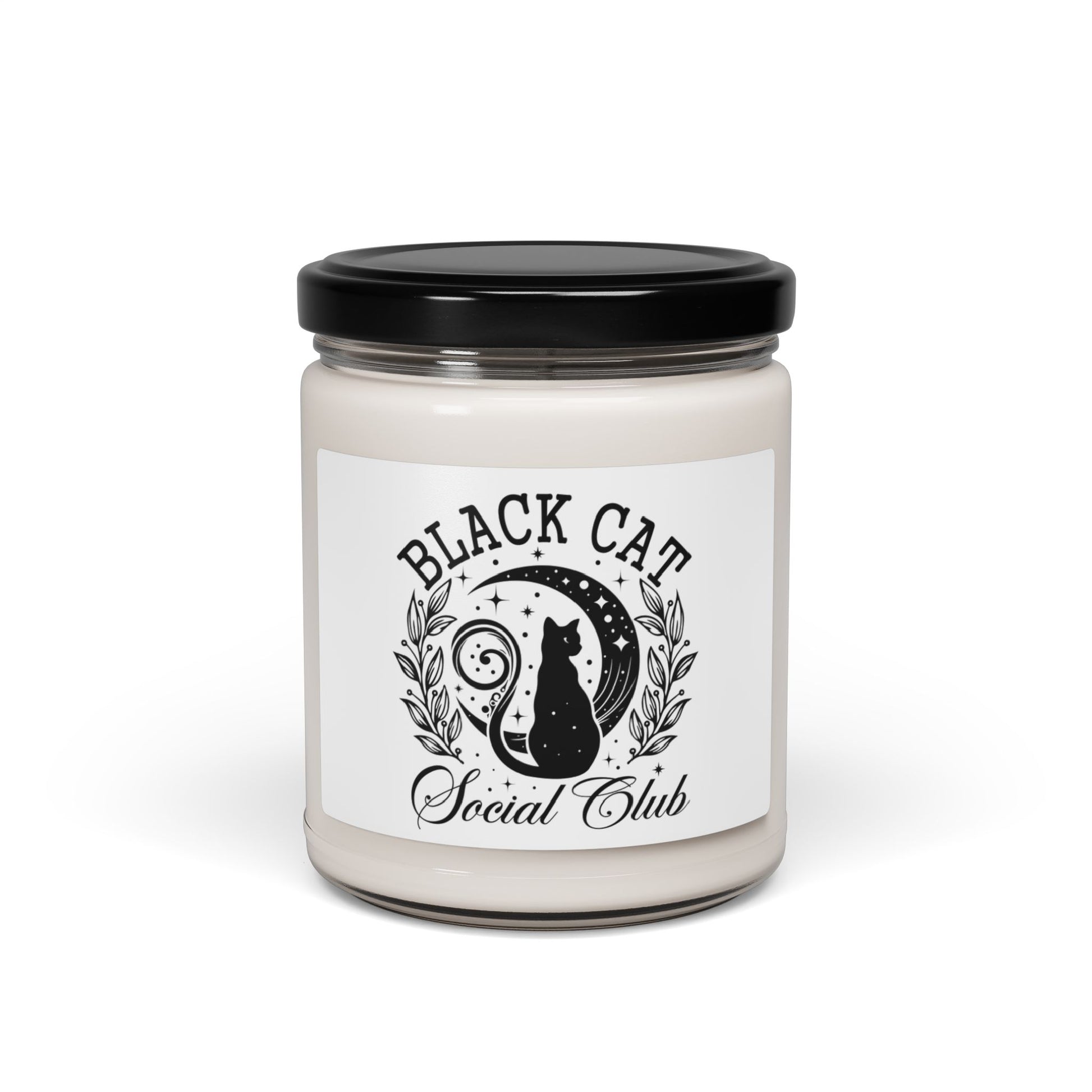 Black Cat Social Club Scented Candle (White) - Cosmic Creations by Karen