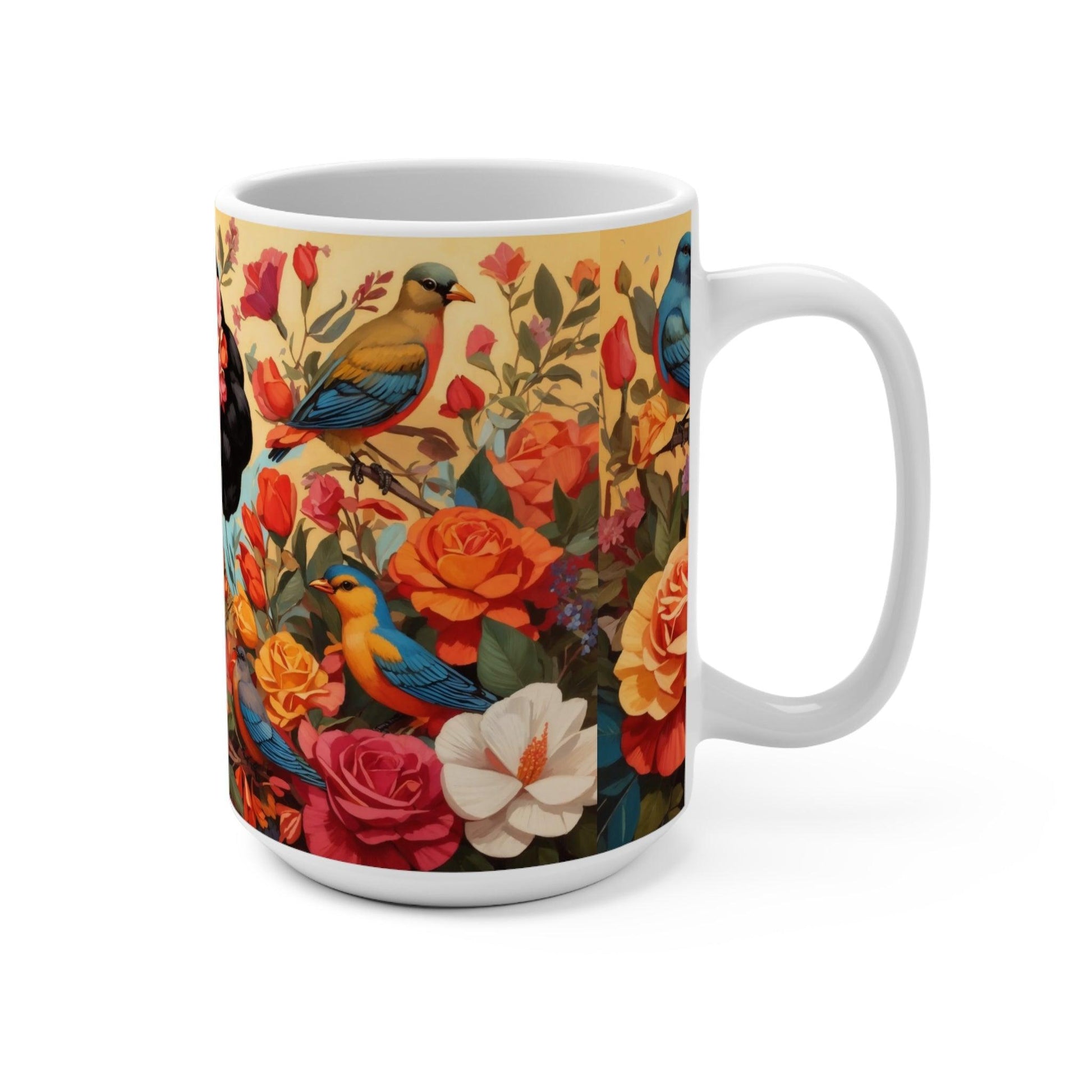 Vibrant Frida Inspired Mug Colorful Artistic Coffee Cup for a unique gift or enjoy a quiet moment - Cosmic Creations by Karen