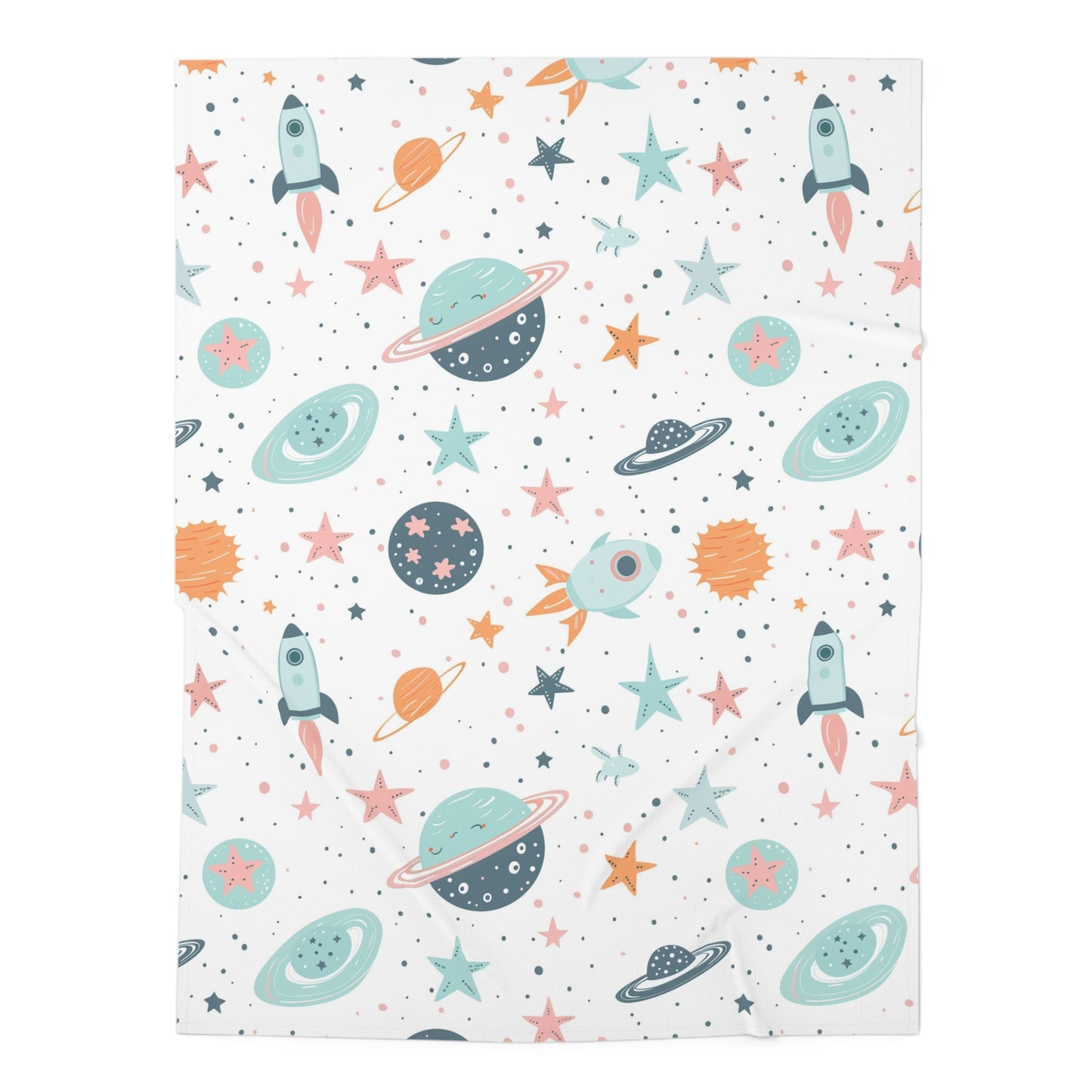 Cozy Baby Swaddle Blanket with planets design | Nursery Essential