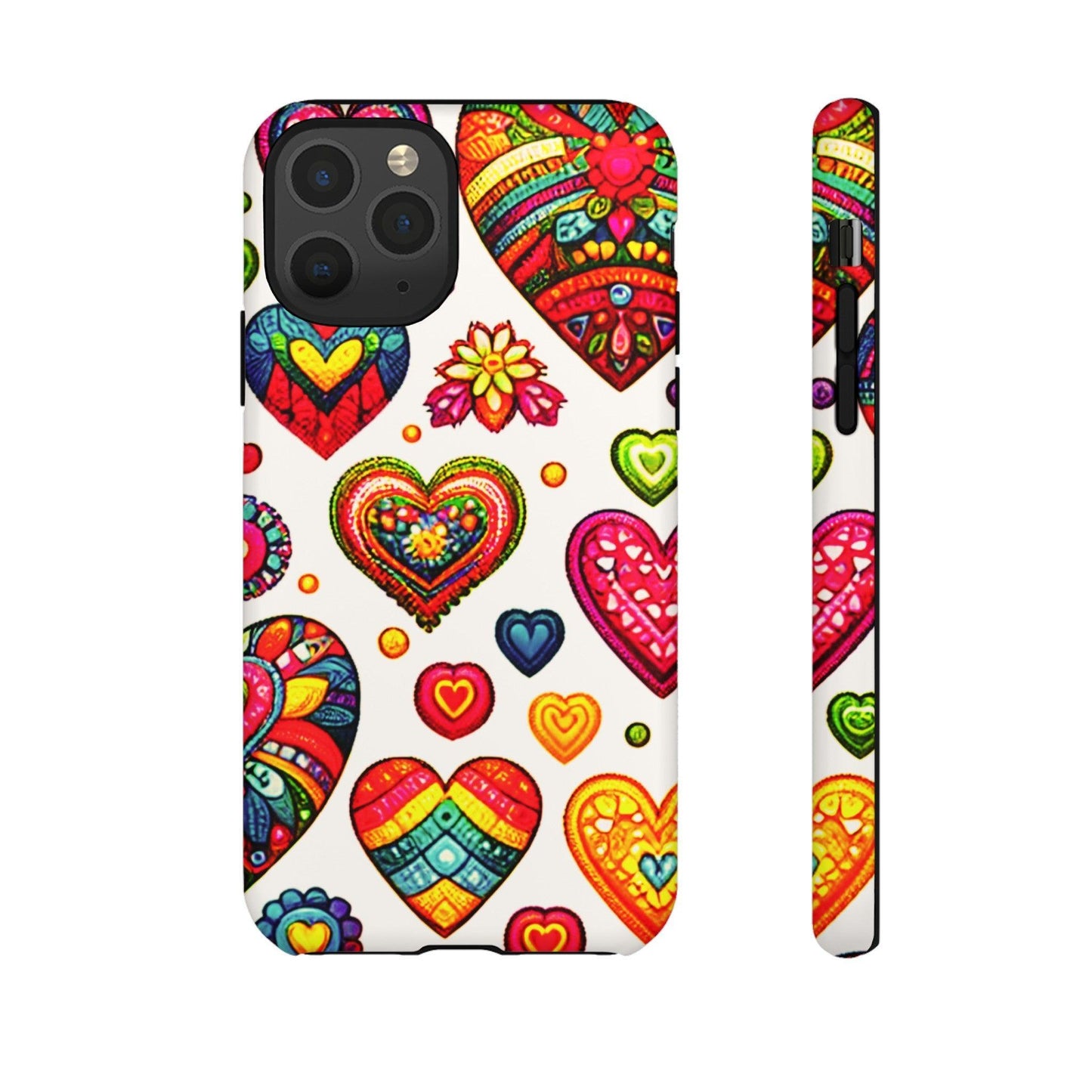 Tough Phone Case :" Eclectic Elegance Phone Case Collection" ( Hearts patterns)