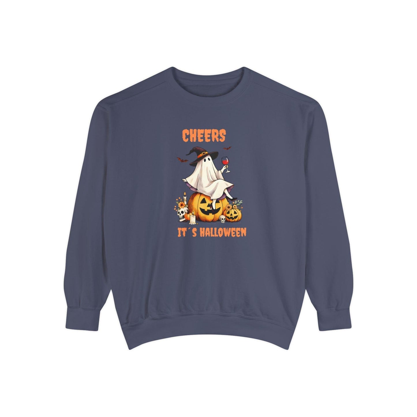 Cheers It’s Halloween Ghost Sweatshirt - Cosmic Creations by Karen