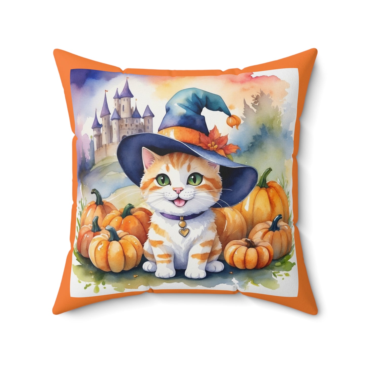 Halloween cute cat Square Pillow