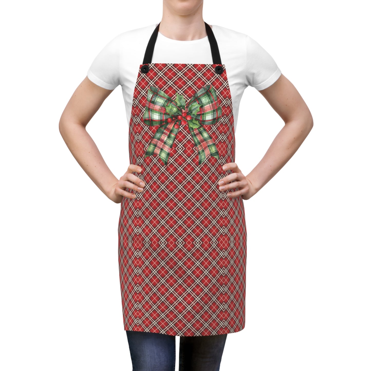 Christmas Plaid Coquette Design Apron