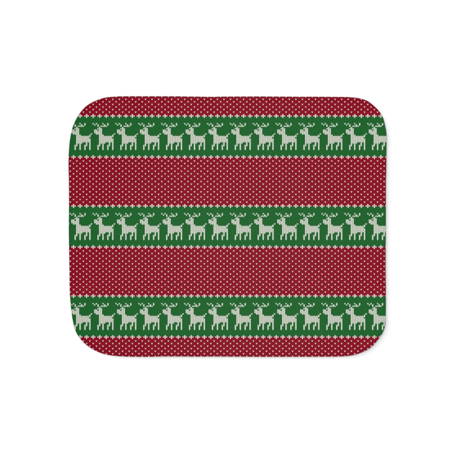 Christmas Reindeer Design Sherpa Blanket