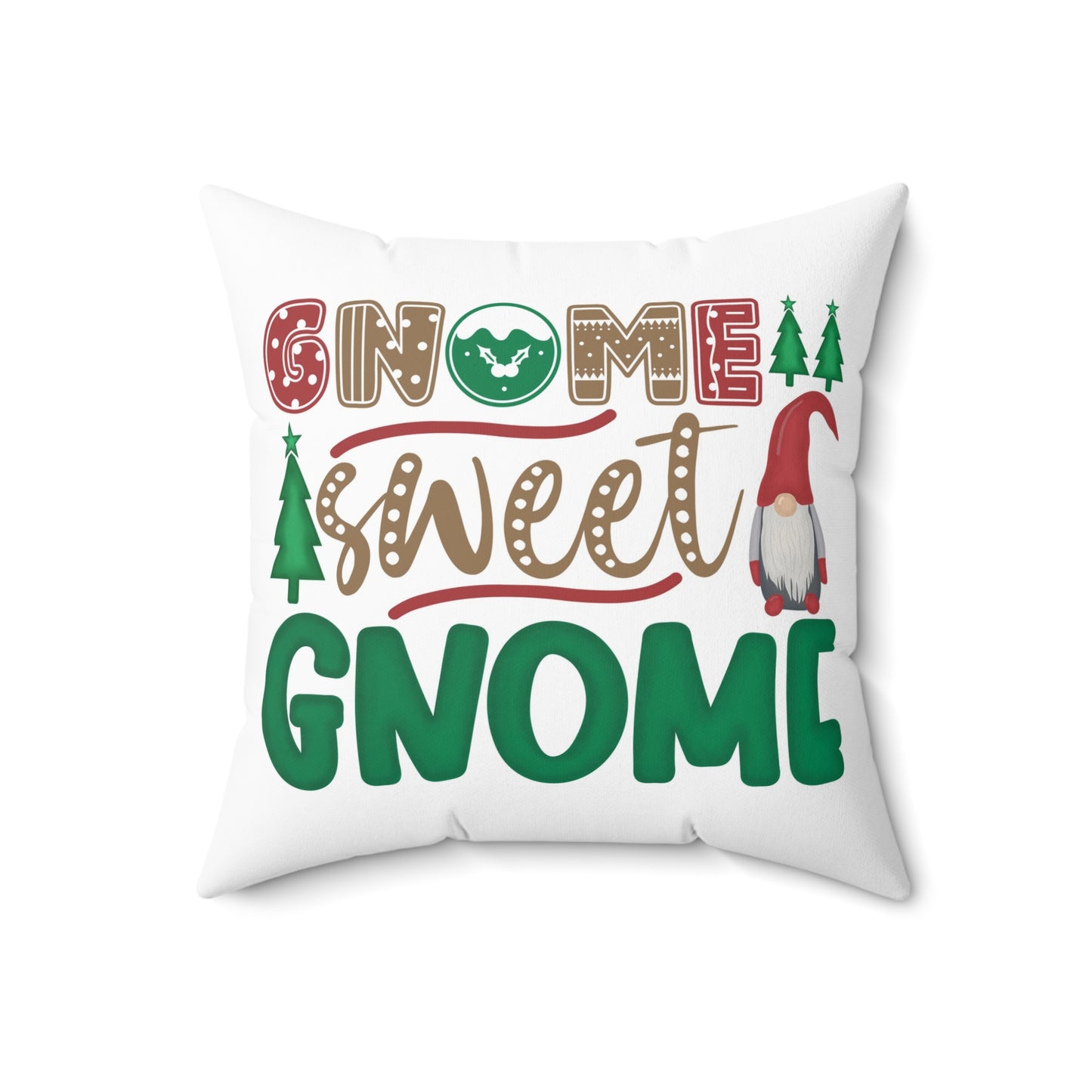 Christmas Gnomes Design Square Pillow