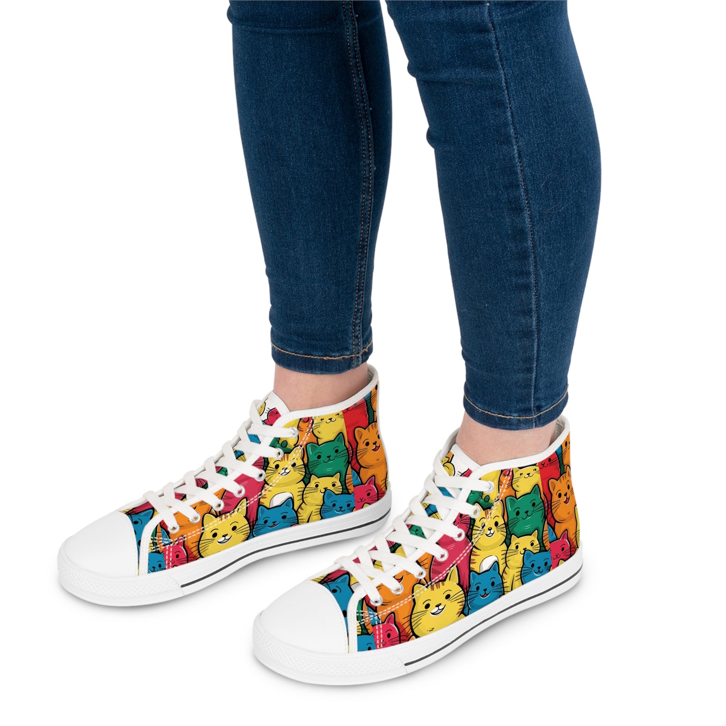 Awesome Cats Design High Top Sneakers