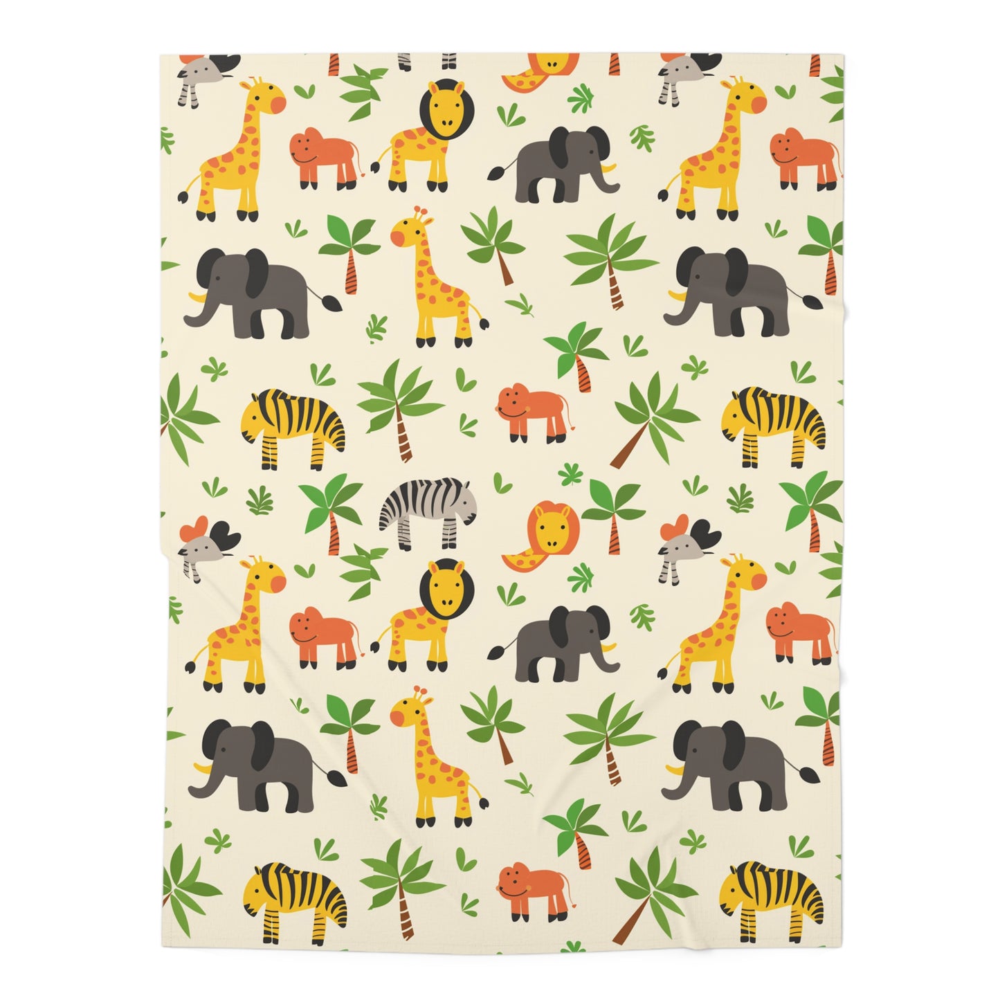 Cozy Baby Swaddle Blanket with jungle animals design | Nursery Design