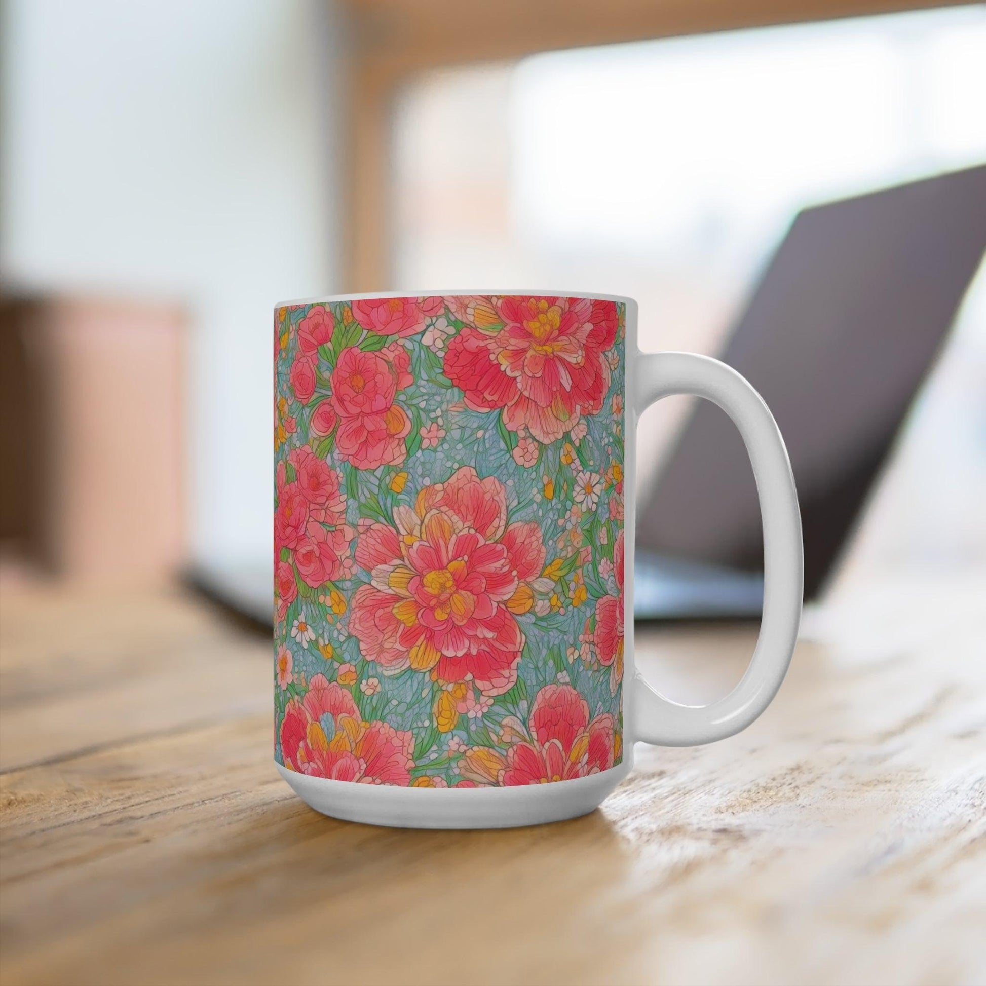 Mug with stunning floral motifs, the perfect gift for any occasion or celebration for friends, family, and colleagues. - Cosmic Creations by Karen