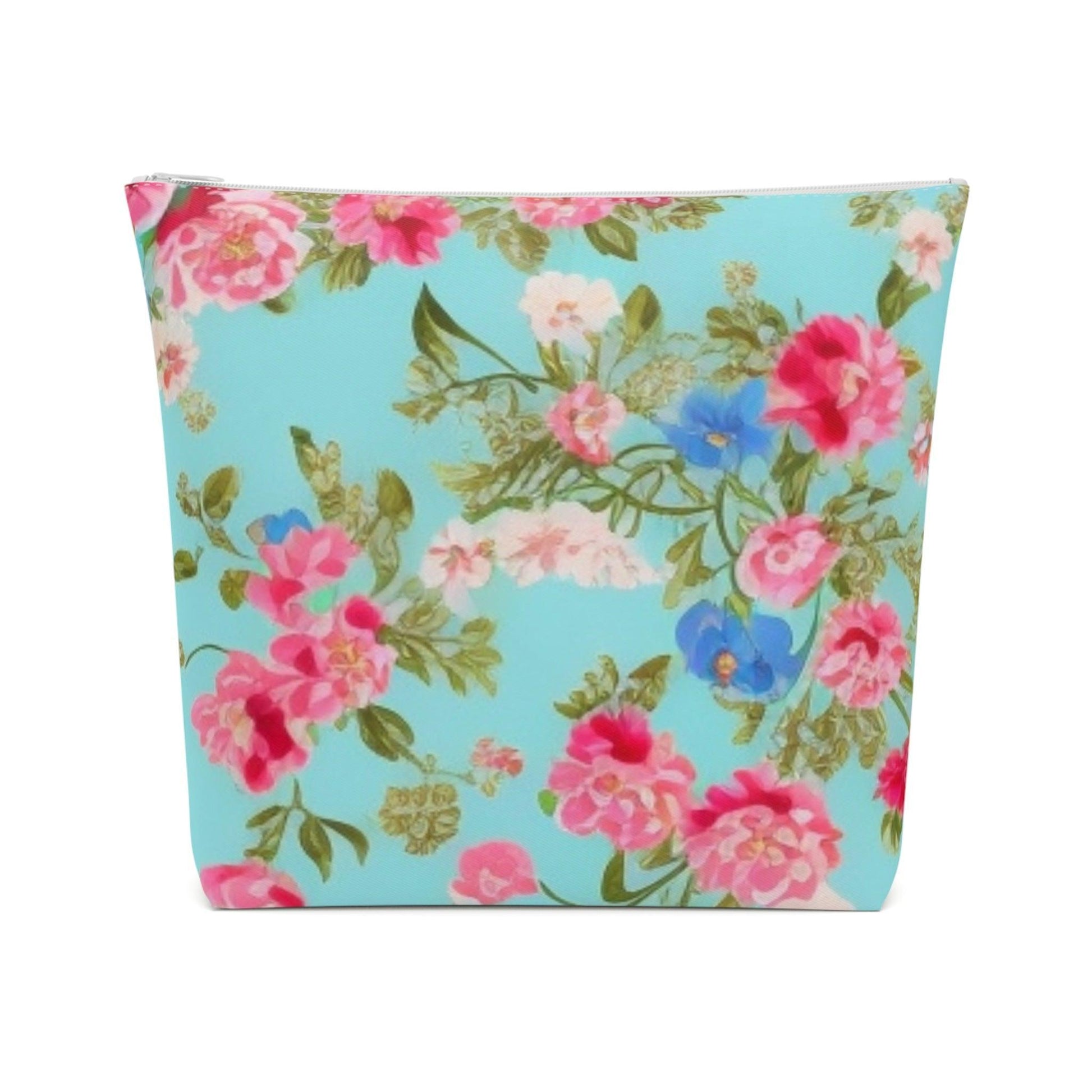 Colorful Floral Cotton Cosmetic Bag Vibrant and Stylish Makeup Bag, Perfect for Personal Use & Gifts - Cosmic Creations by Karen