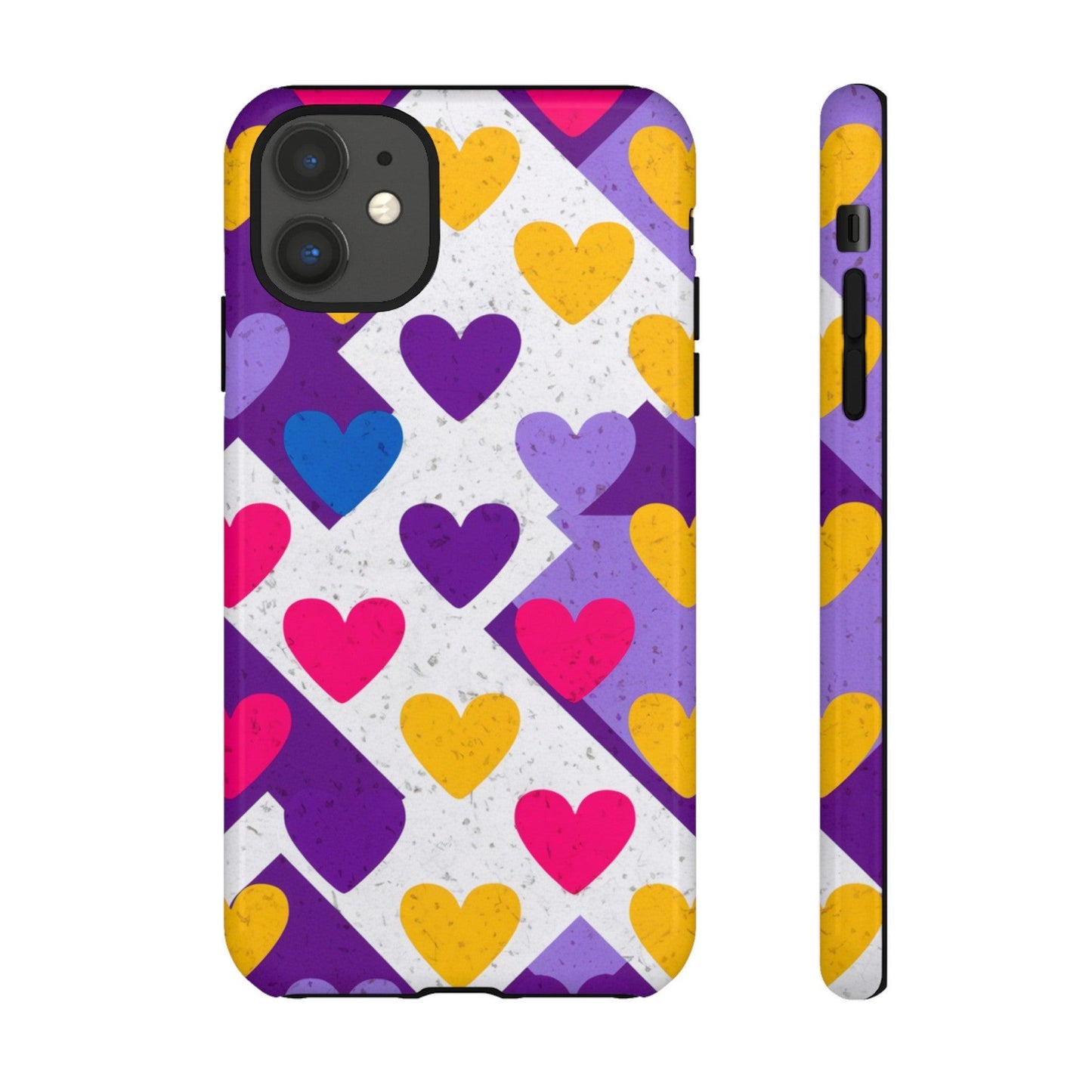 Tough Phone Case :" Eclectic Elegance Phone Case Collection" ( Hearts patterns)