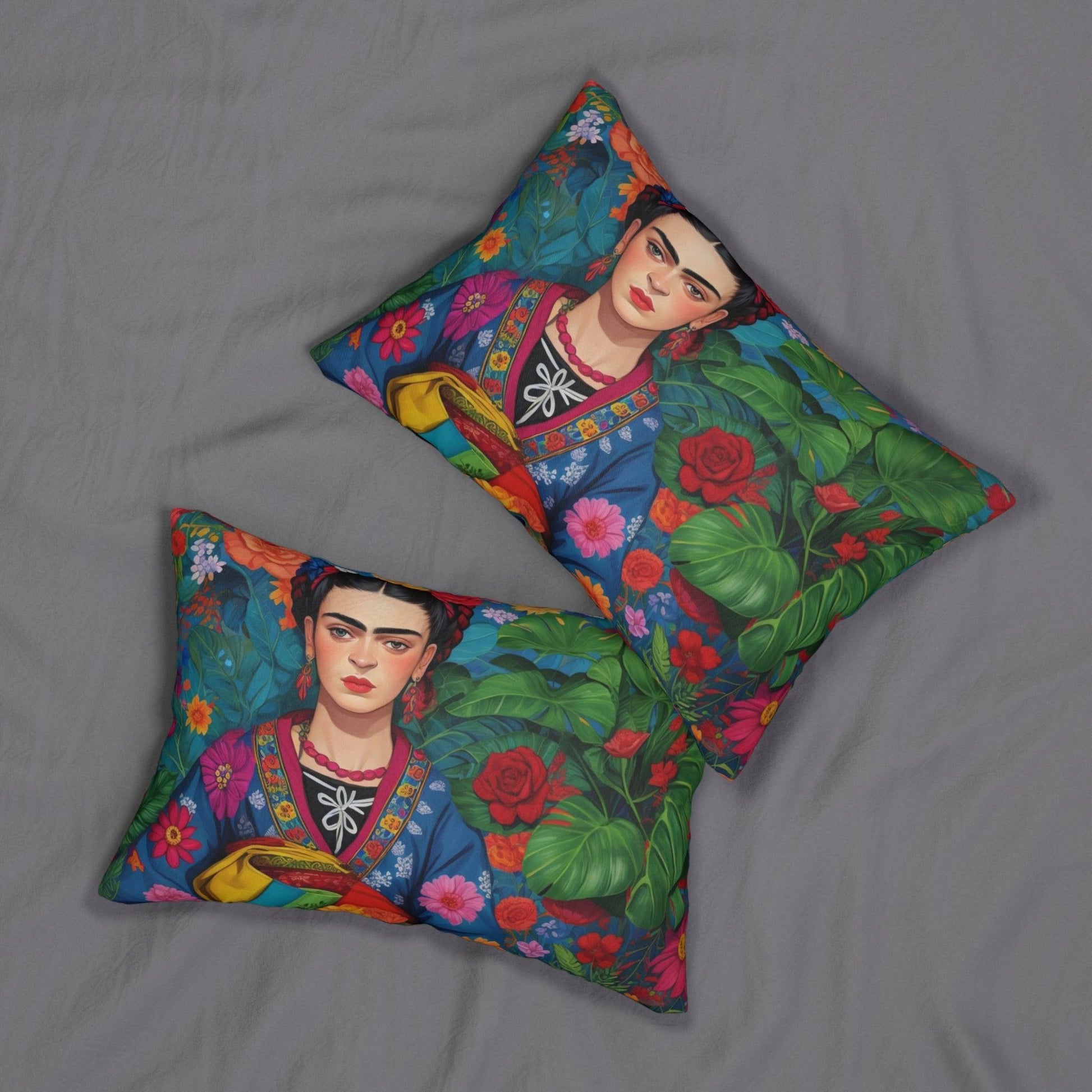 Frida's Comfort - Vibrant Lumbar Pillow, perfect to rest, for home decor or as a gift - Cosmic Creations by Karen