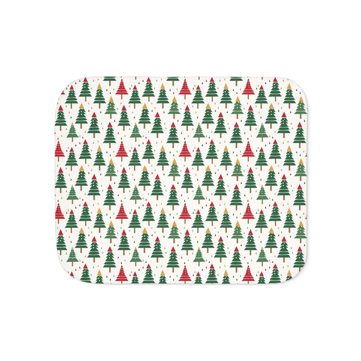 Christmas Pines Trees Design Sherpa Blanket