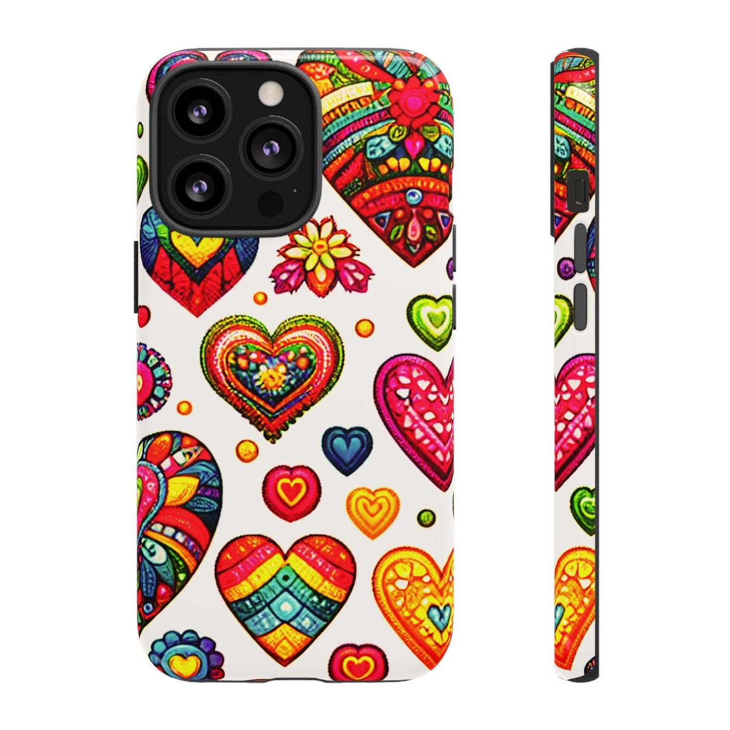 Tough Phone Case :" Eclectic Elegance Phone Case Collection" ( Hearts patterns)