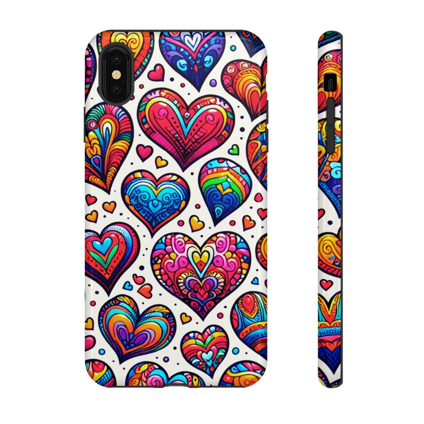 Tough Phone Case :" Eclectic Elegance Phone Case Collection" ( Hearts patterns)