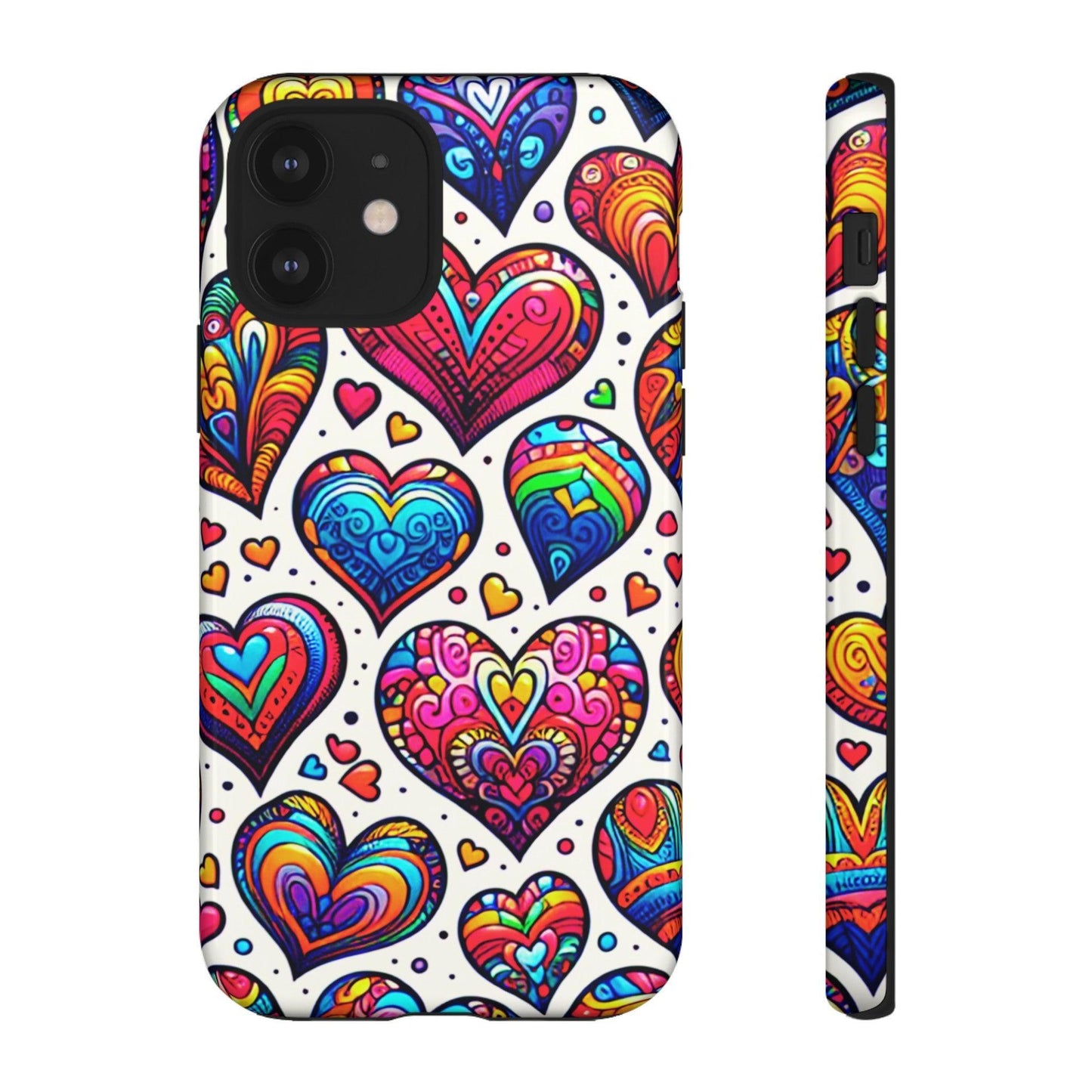 Tough Phone Case :" Eclectic Elegance Phone Case Collection" ( Hearts patterns)