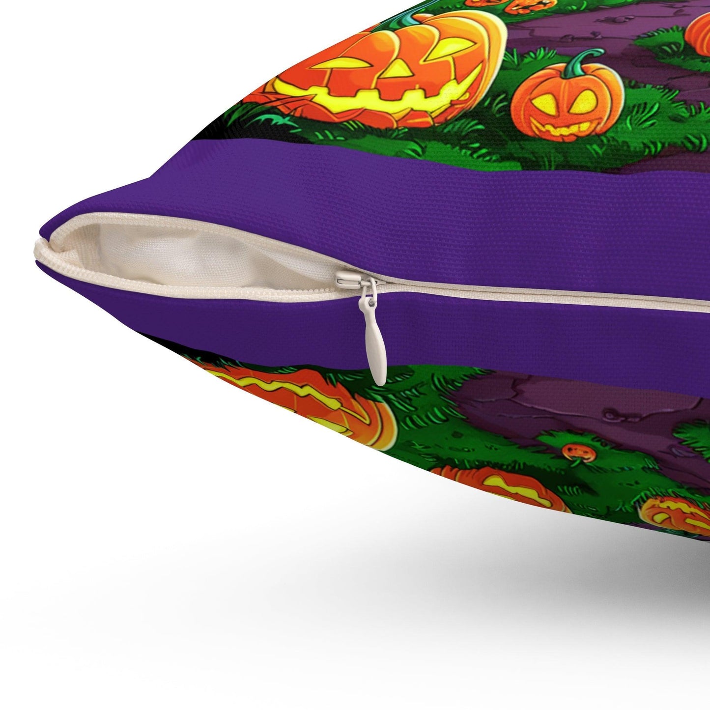 Halloween Town Purple Spun Polyester Pillow - Cosmic Creations by Karen