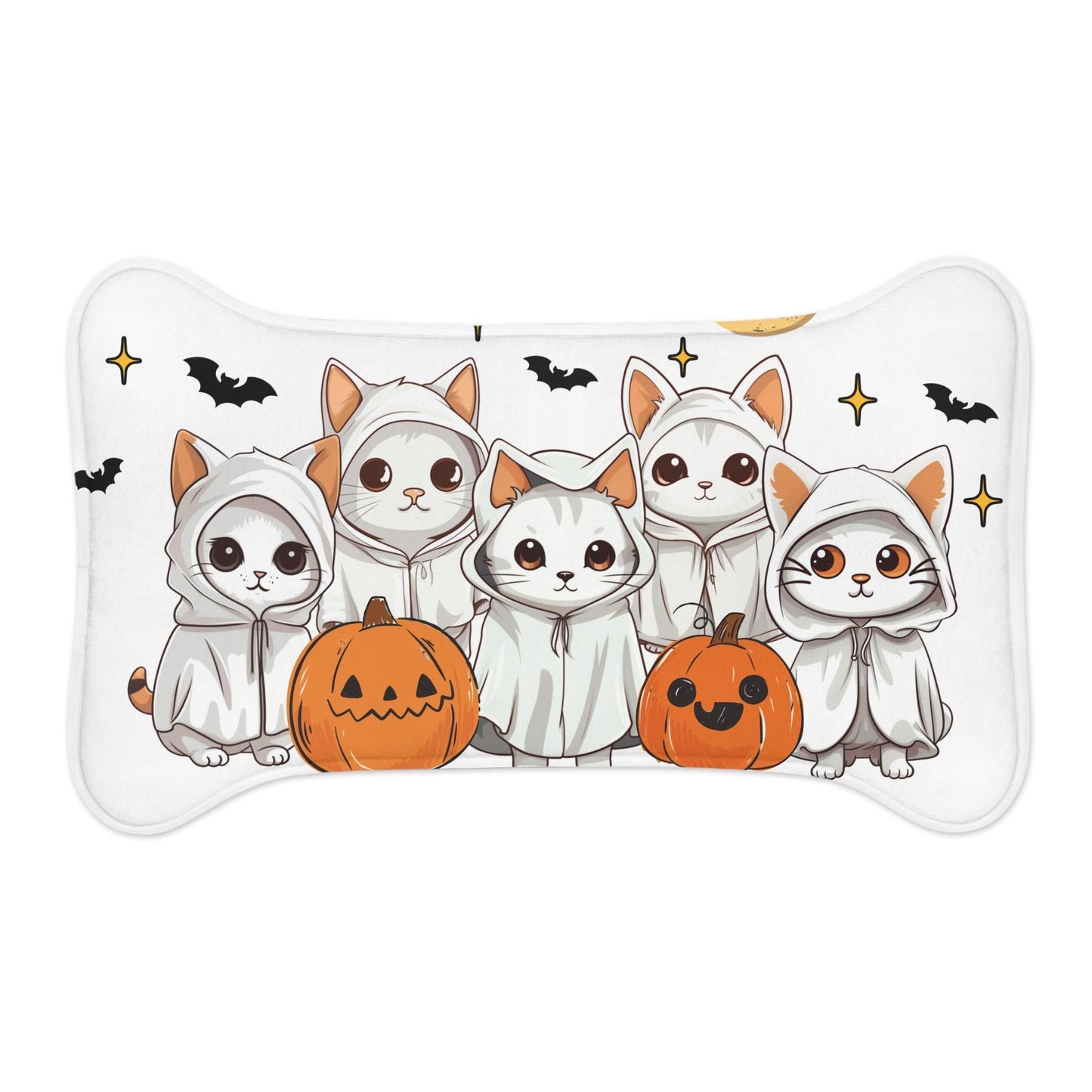 Ghostly Cats Halloween Pet Feeding Mat - Cosmic Creations by Karen